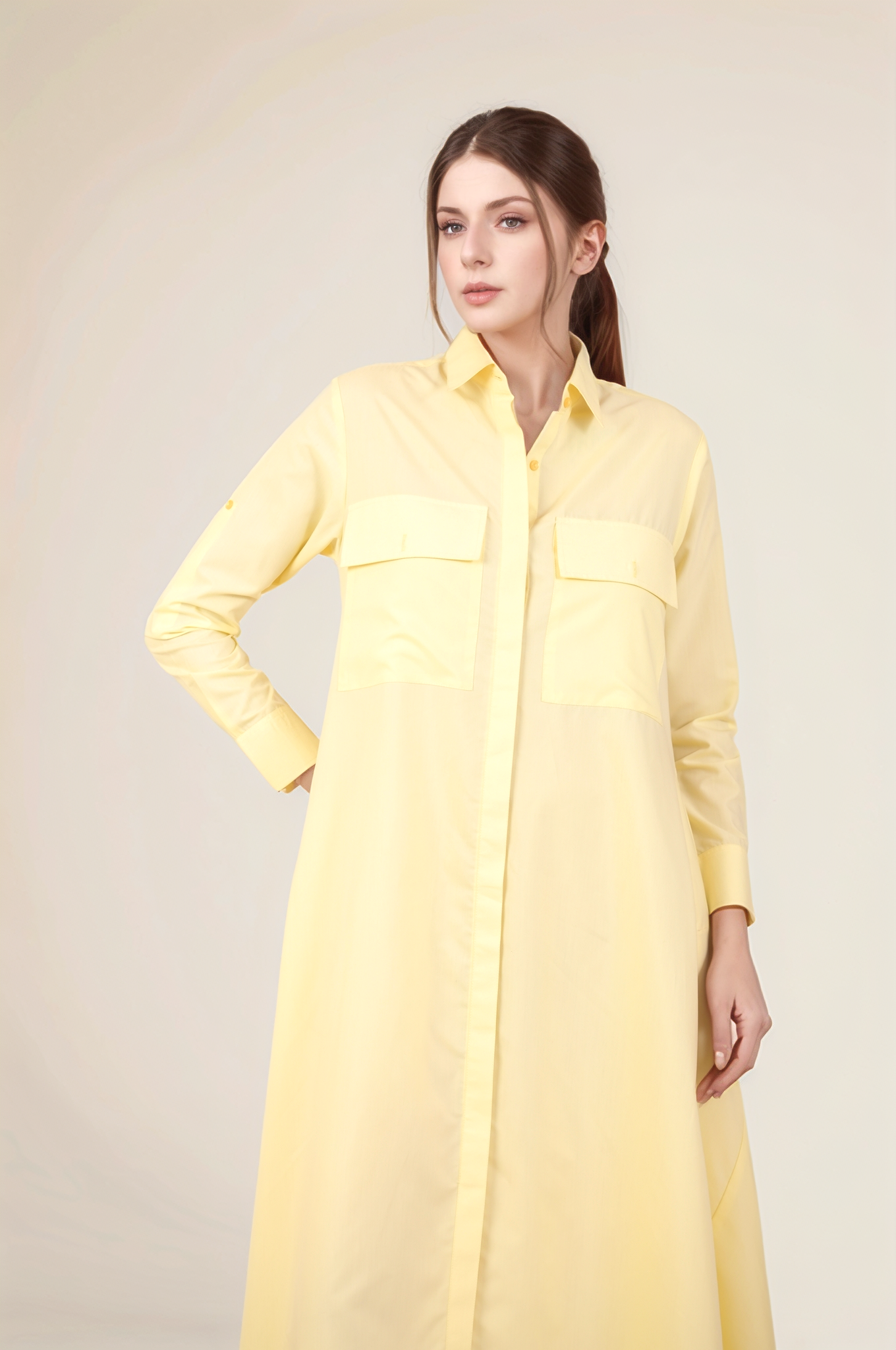 Pale Yellow Cotton Dress