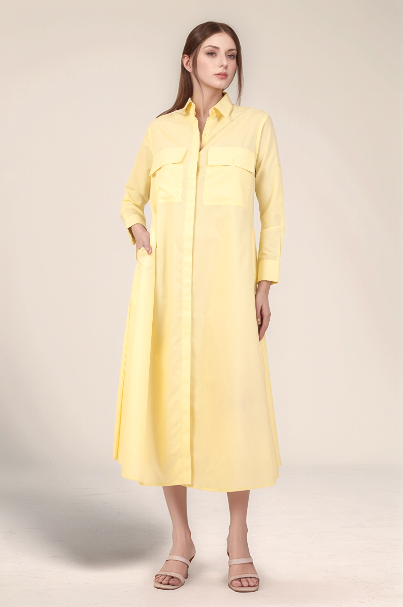 Pale Yellow Cotton Dress