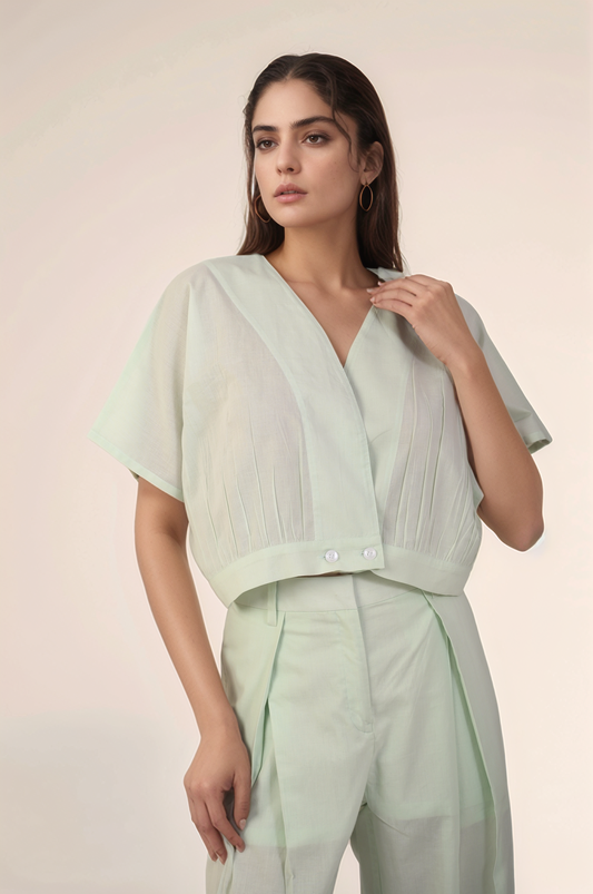 Mint Green Cotton Crop Top