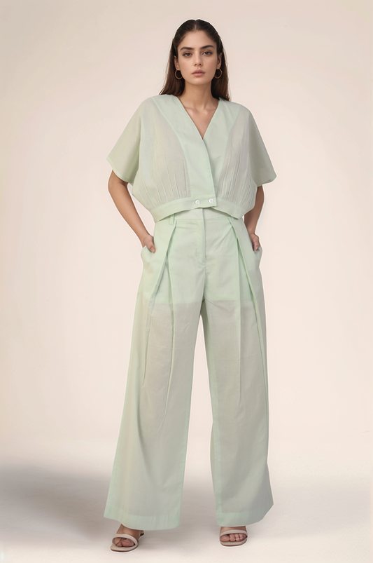 Mint Green Cotton Crop Top