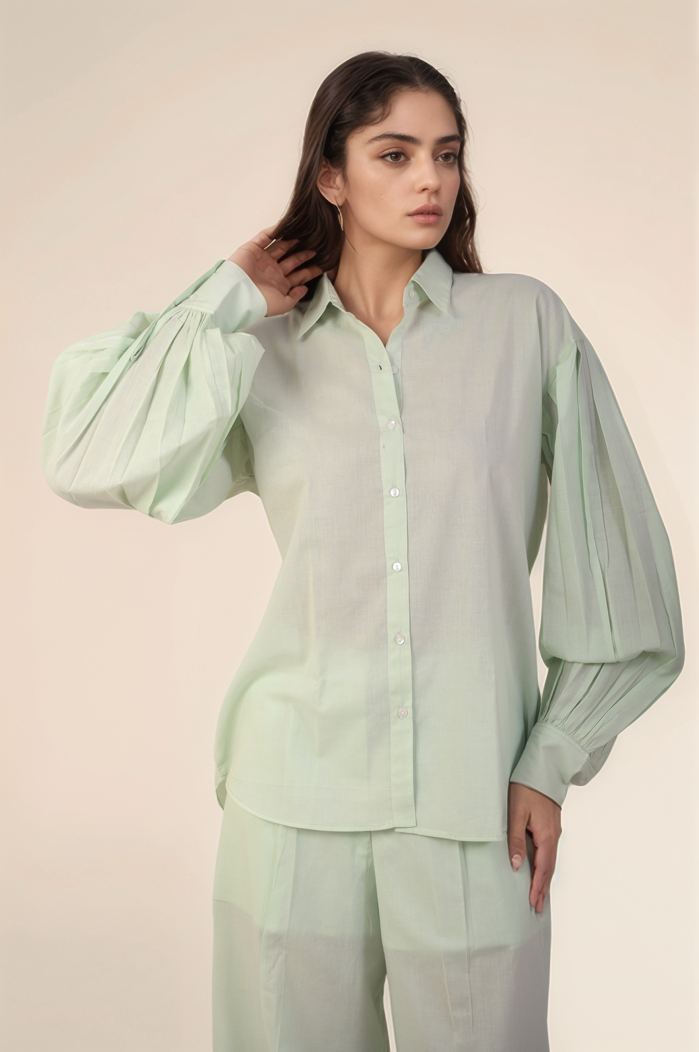 Mint Green Classy Cotton Shirt