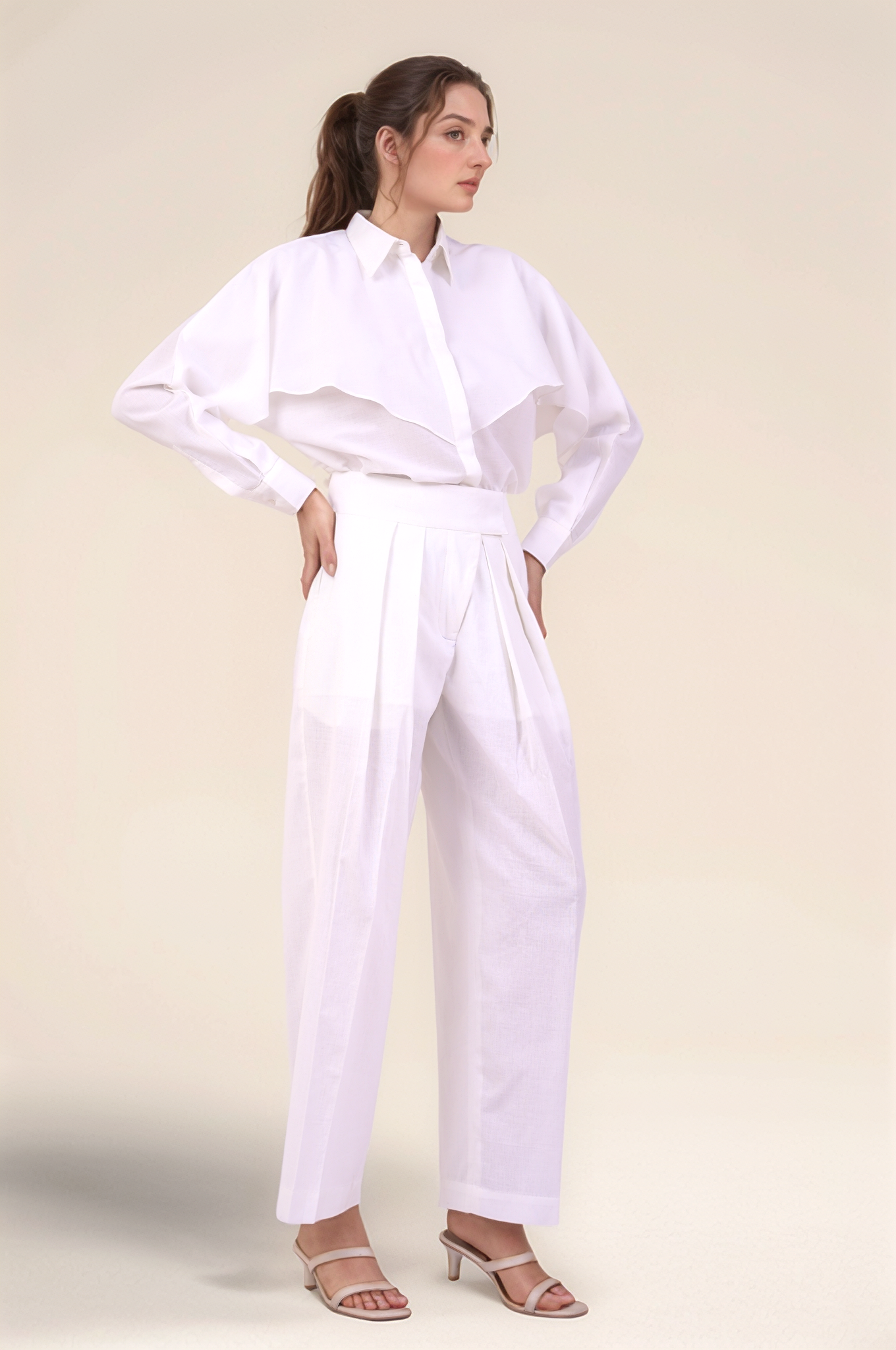 White Cotton Layered Shirt