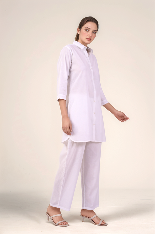 Cotton Long Shirt Co-ord Suit