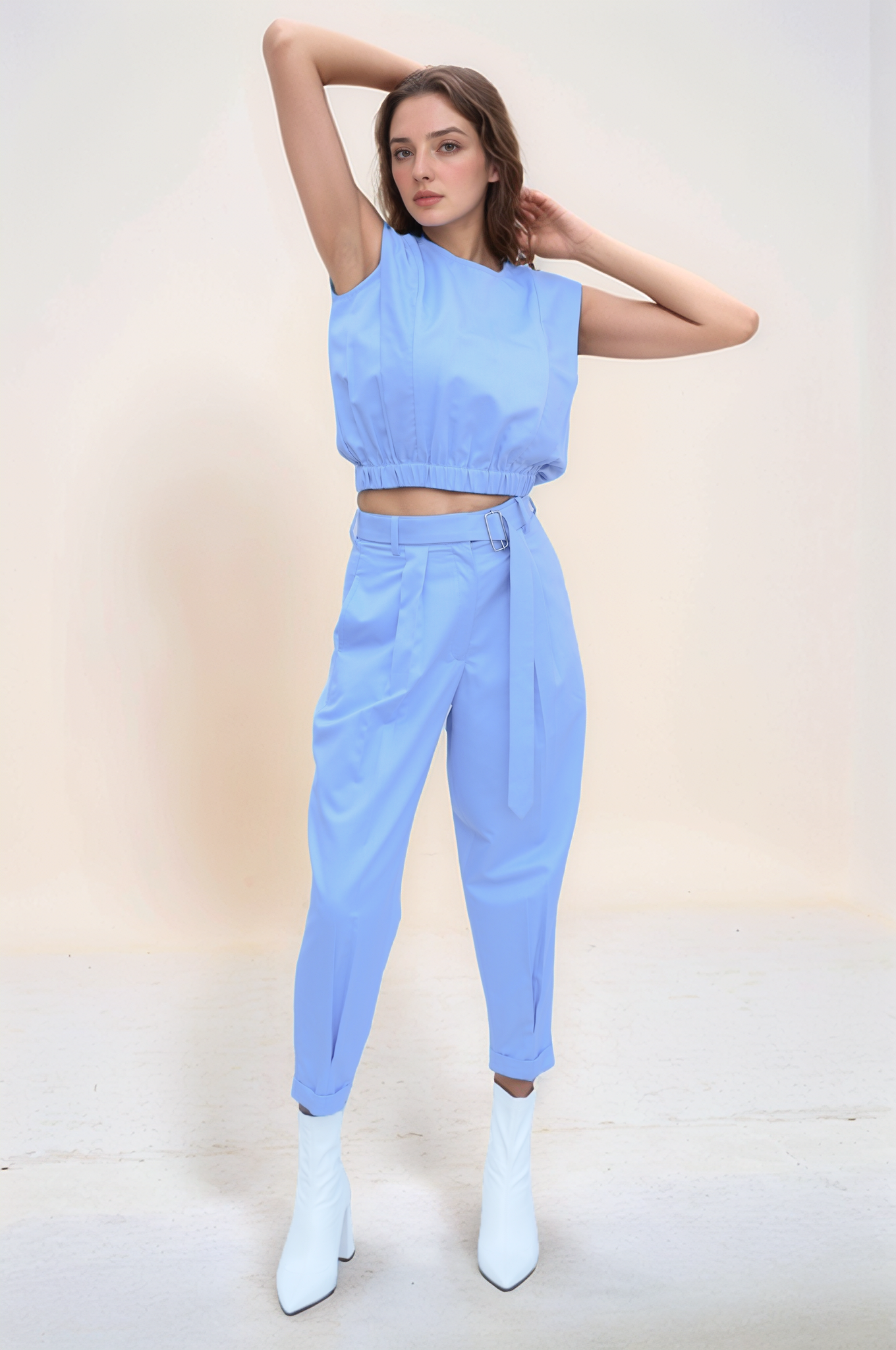 Lilac Blue Cropped Pant