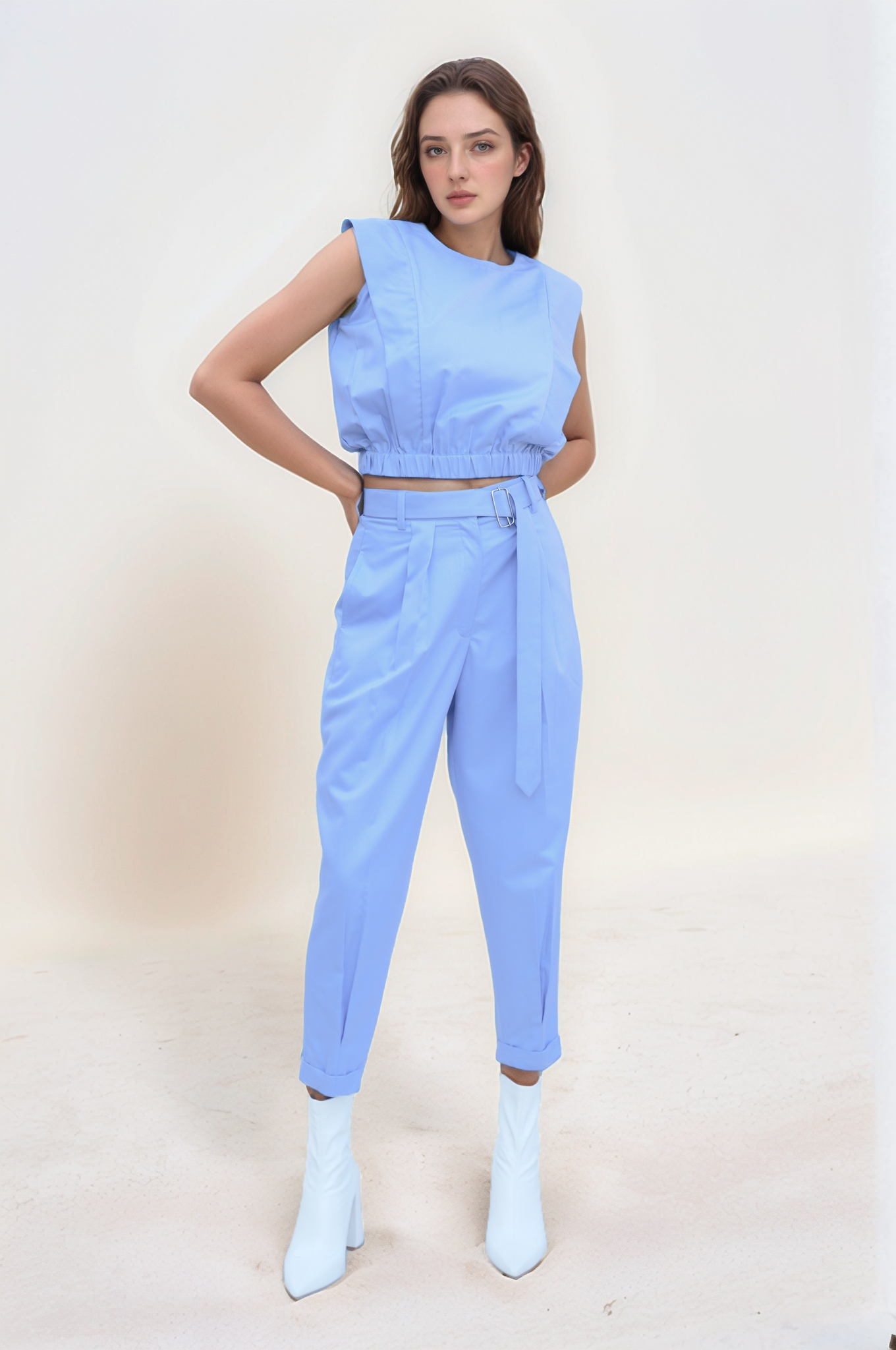 Lilac Blue Cropped Pant