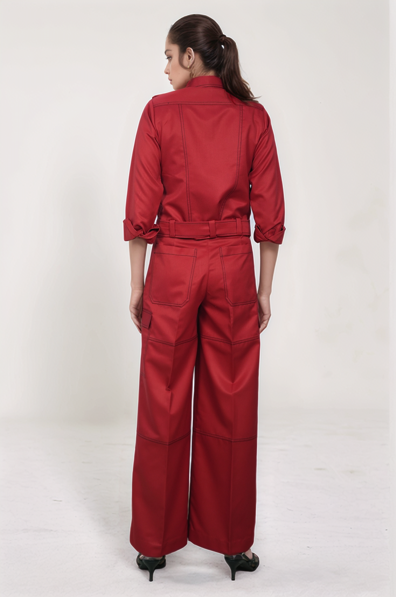 Red Casual Jacket Co-ord Suit
