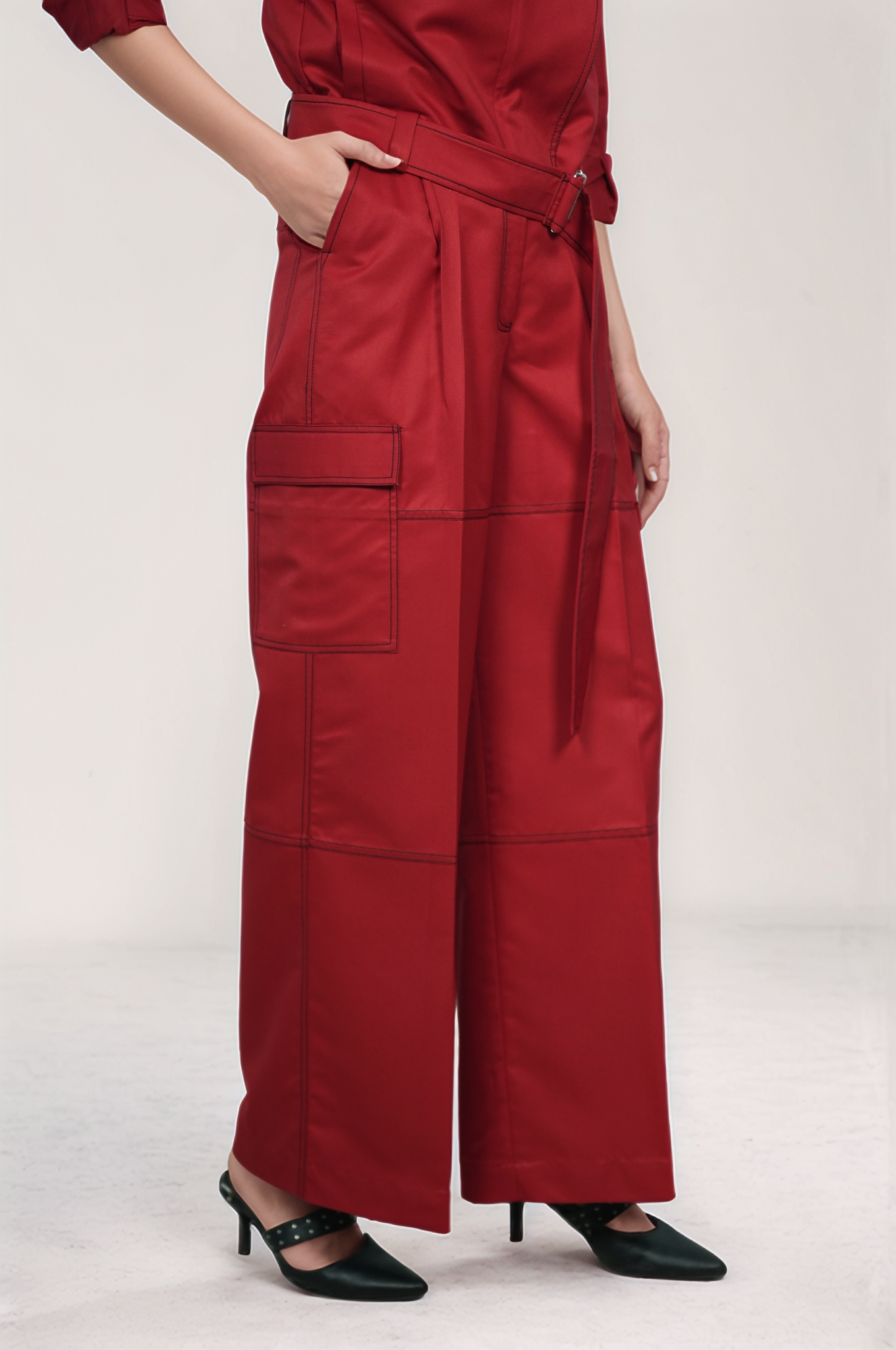 Red Casual Jacket Co-ord Suit