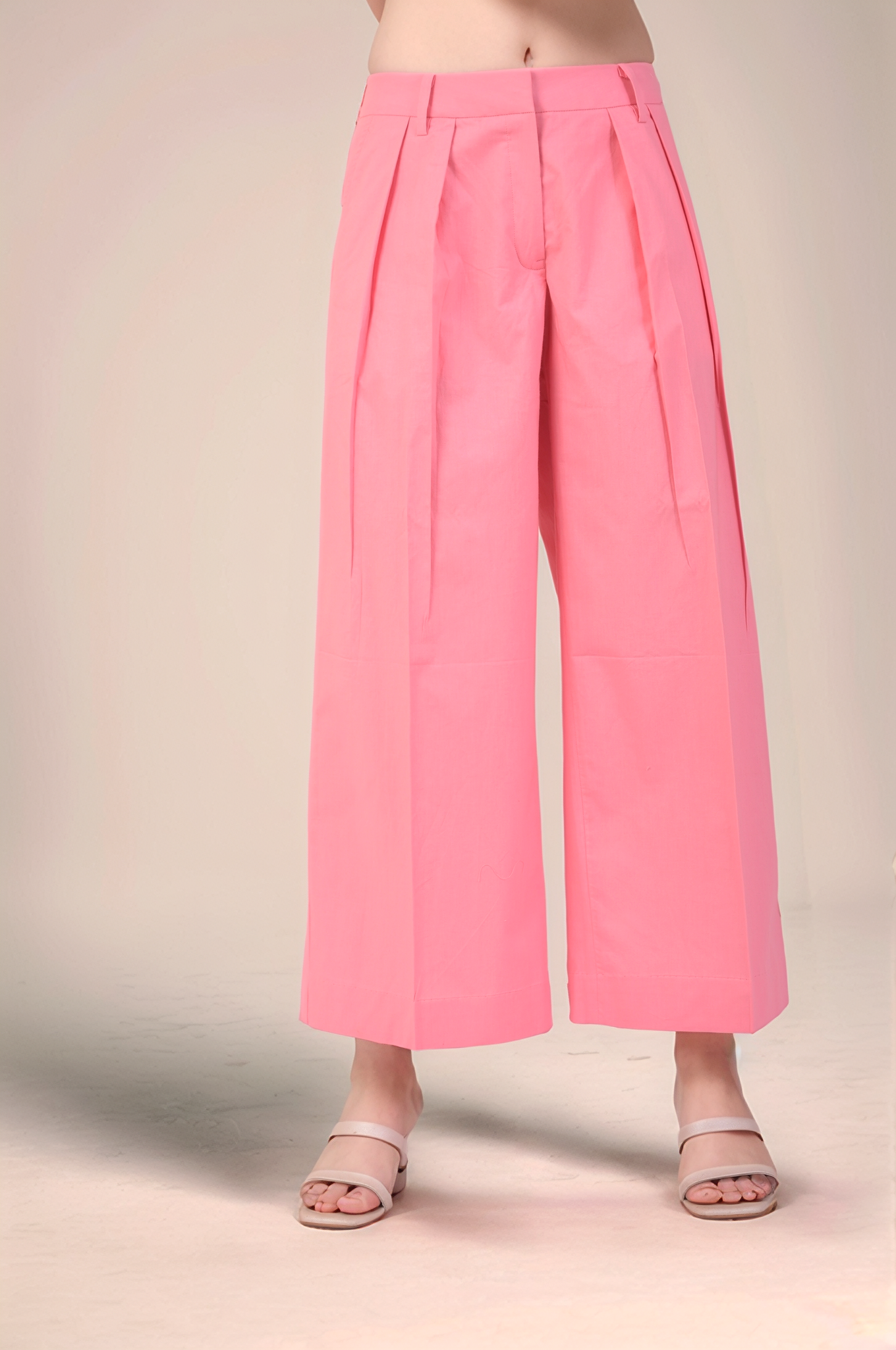 Pink Loose Cotton Trouser