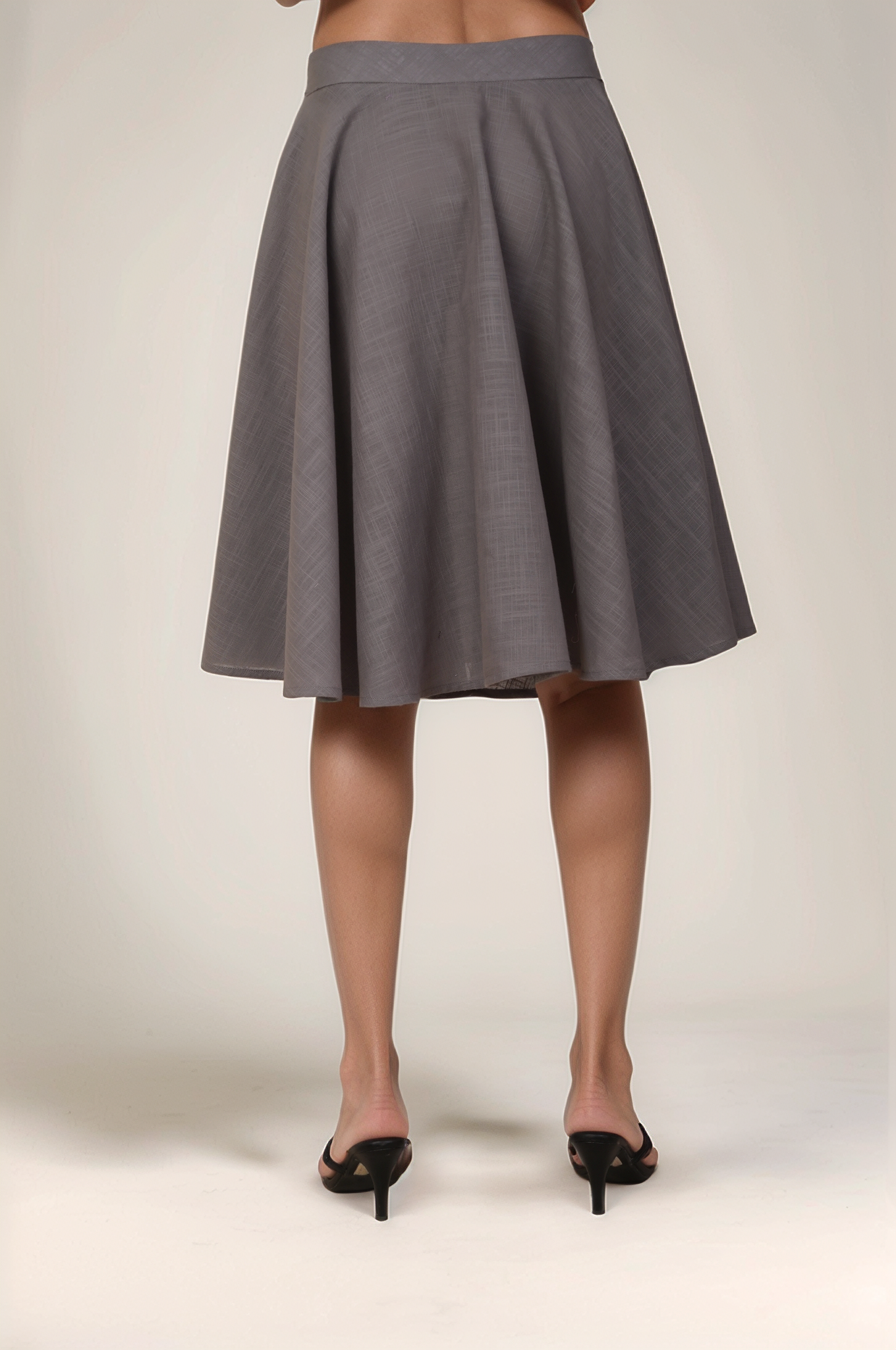 Grey Cotton Long Collar co-ord suit