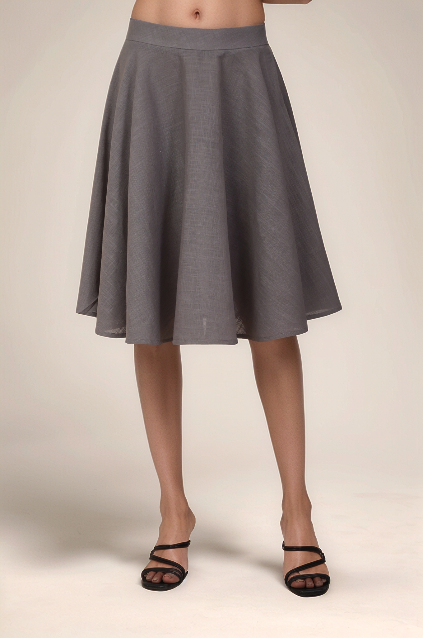 Grey Cotton Long Collar co-ord suit