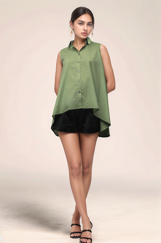 Pastel Green Back Knot Shirt