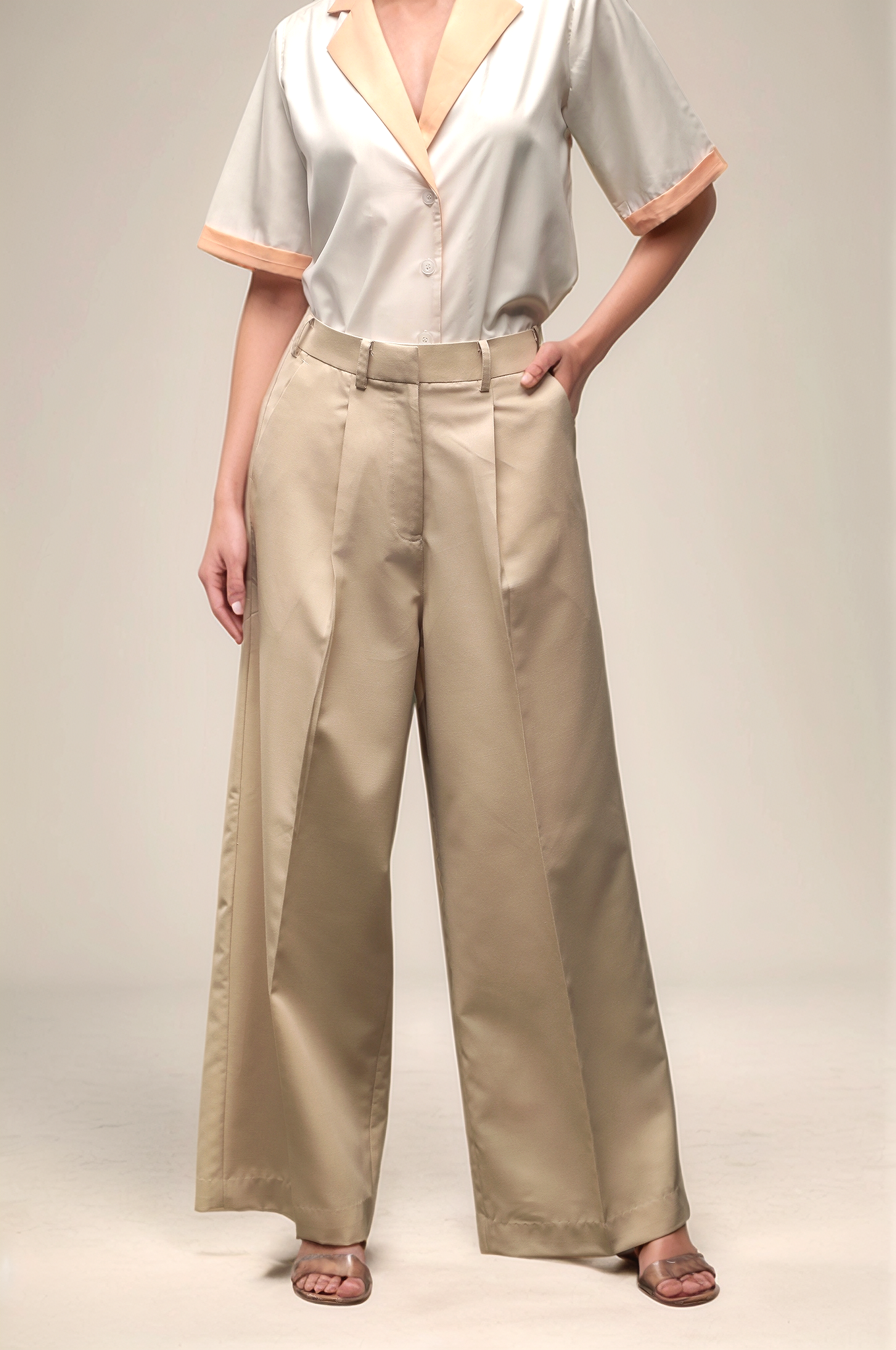 Beige Loose Pants