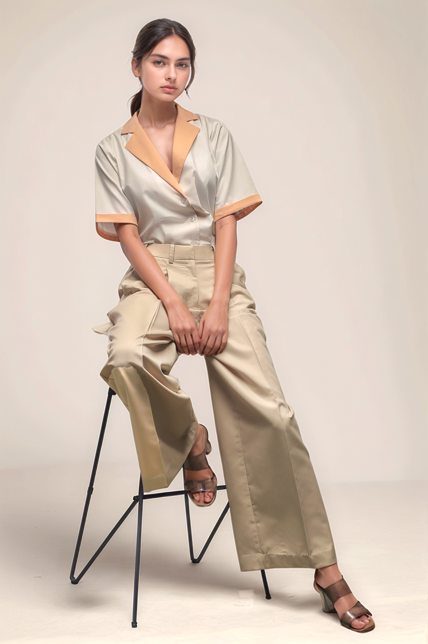 Beige Loose Pants
