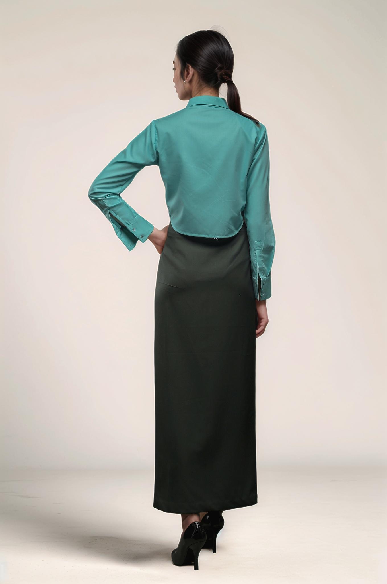 Sea Blue Cropped Shirt