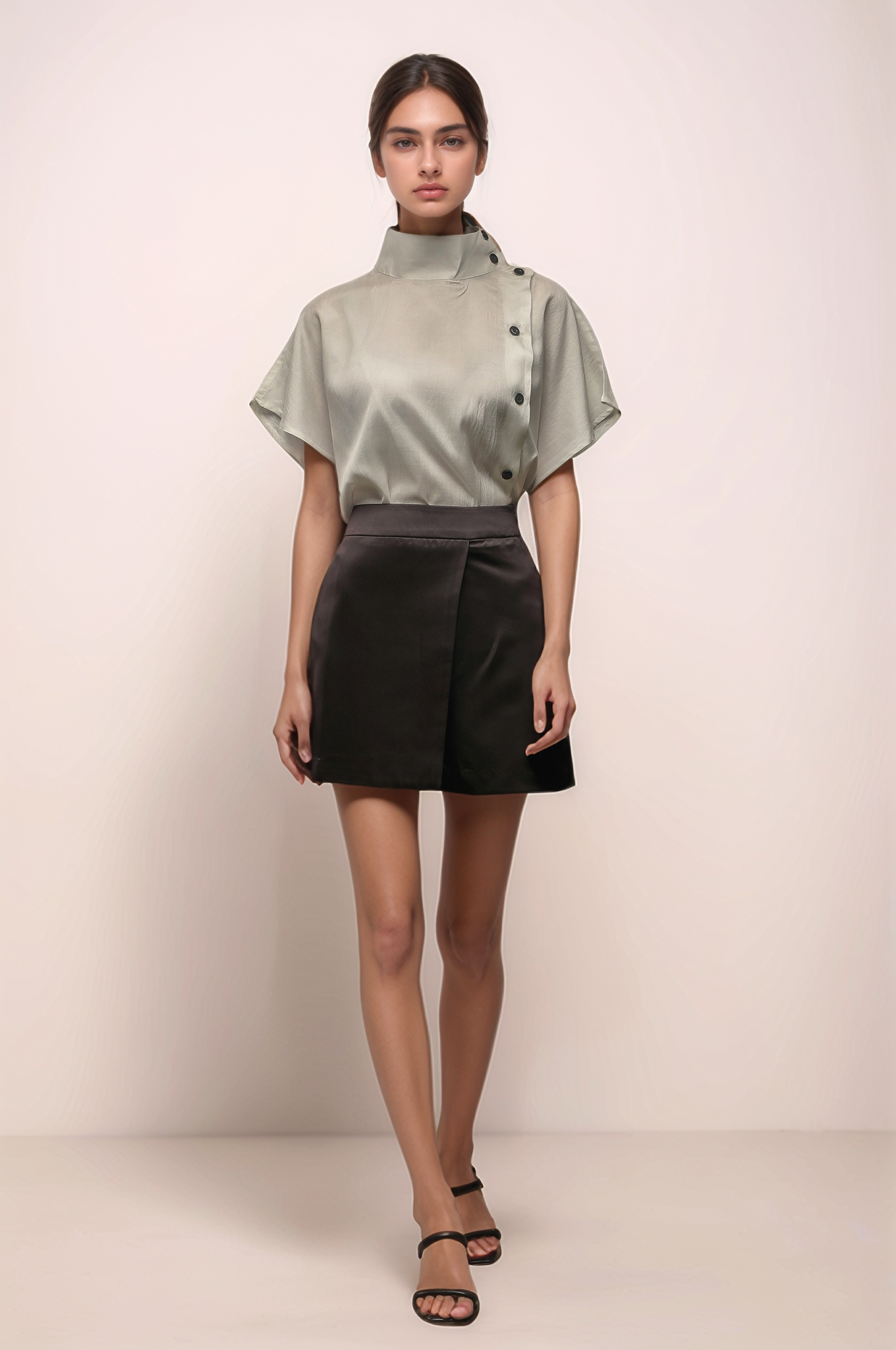 Off White Turtle Neck Loose Top