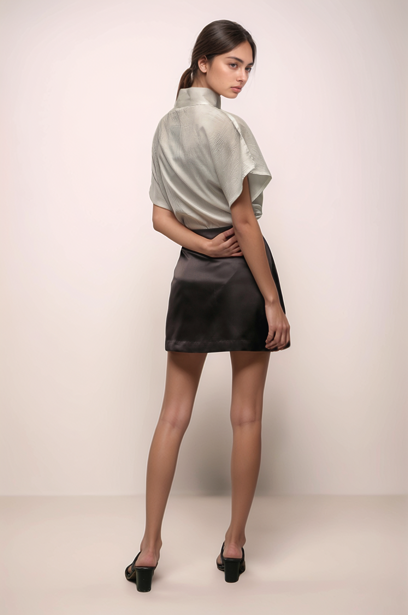 Off White Turtle Neck Loose Top