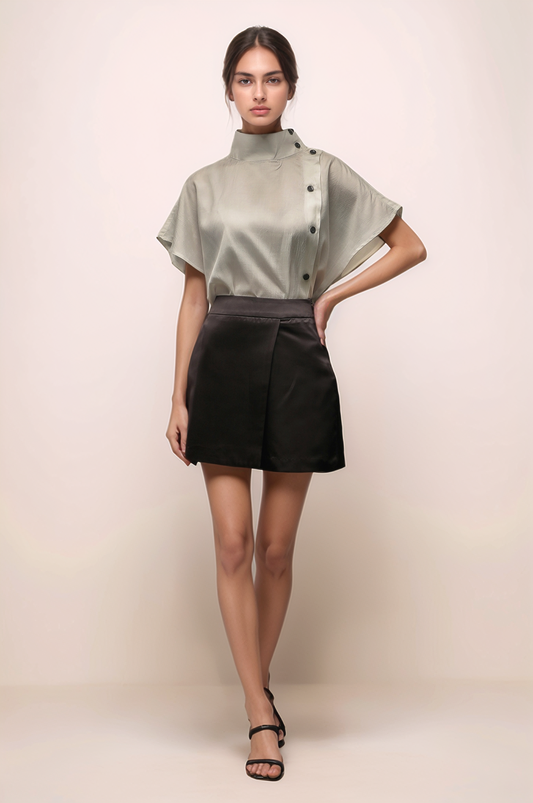 Off White Turtle Neck Loose Top