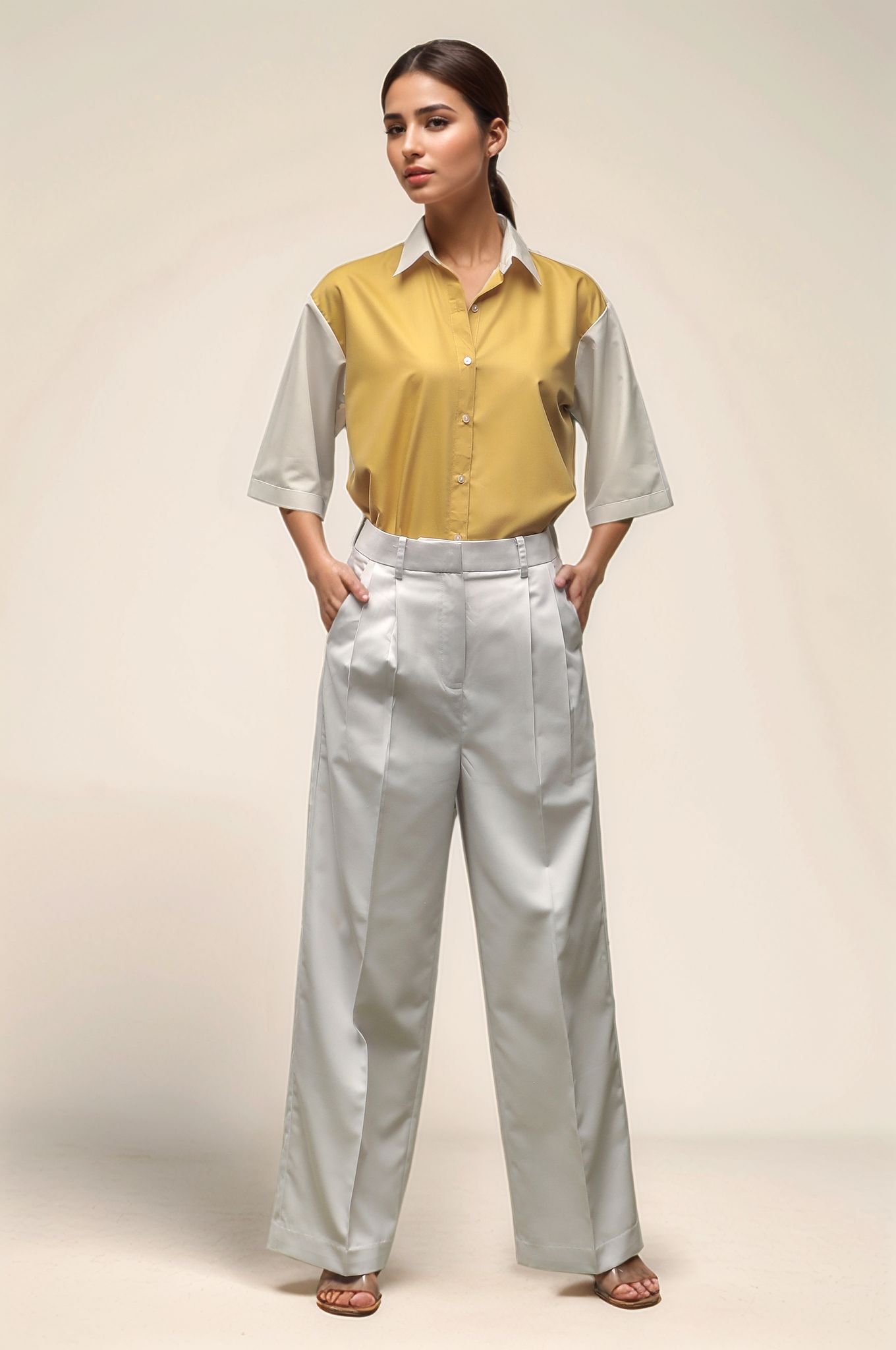 White Pleated Trouser