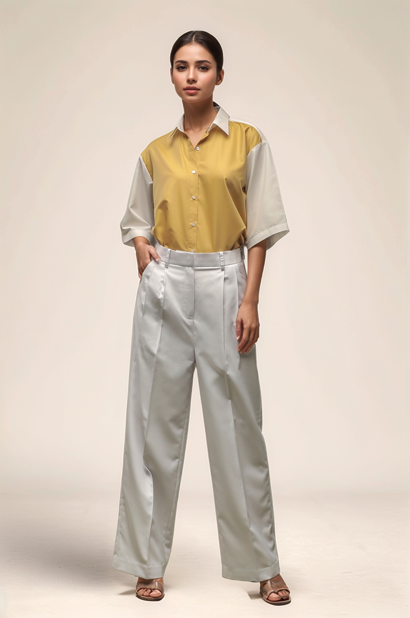 White Pleated Trouser
