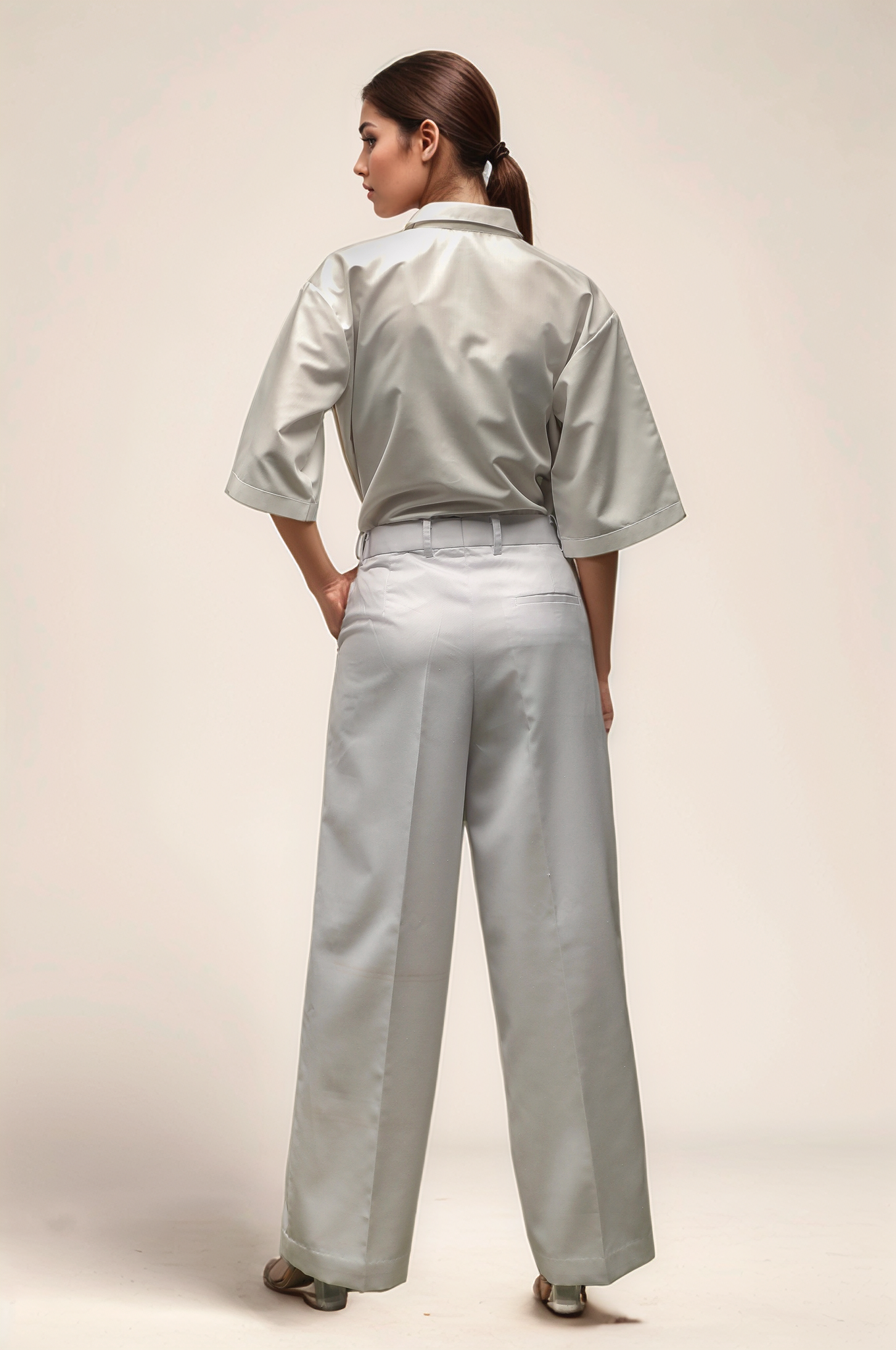 White Pleated Trouser