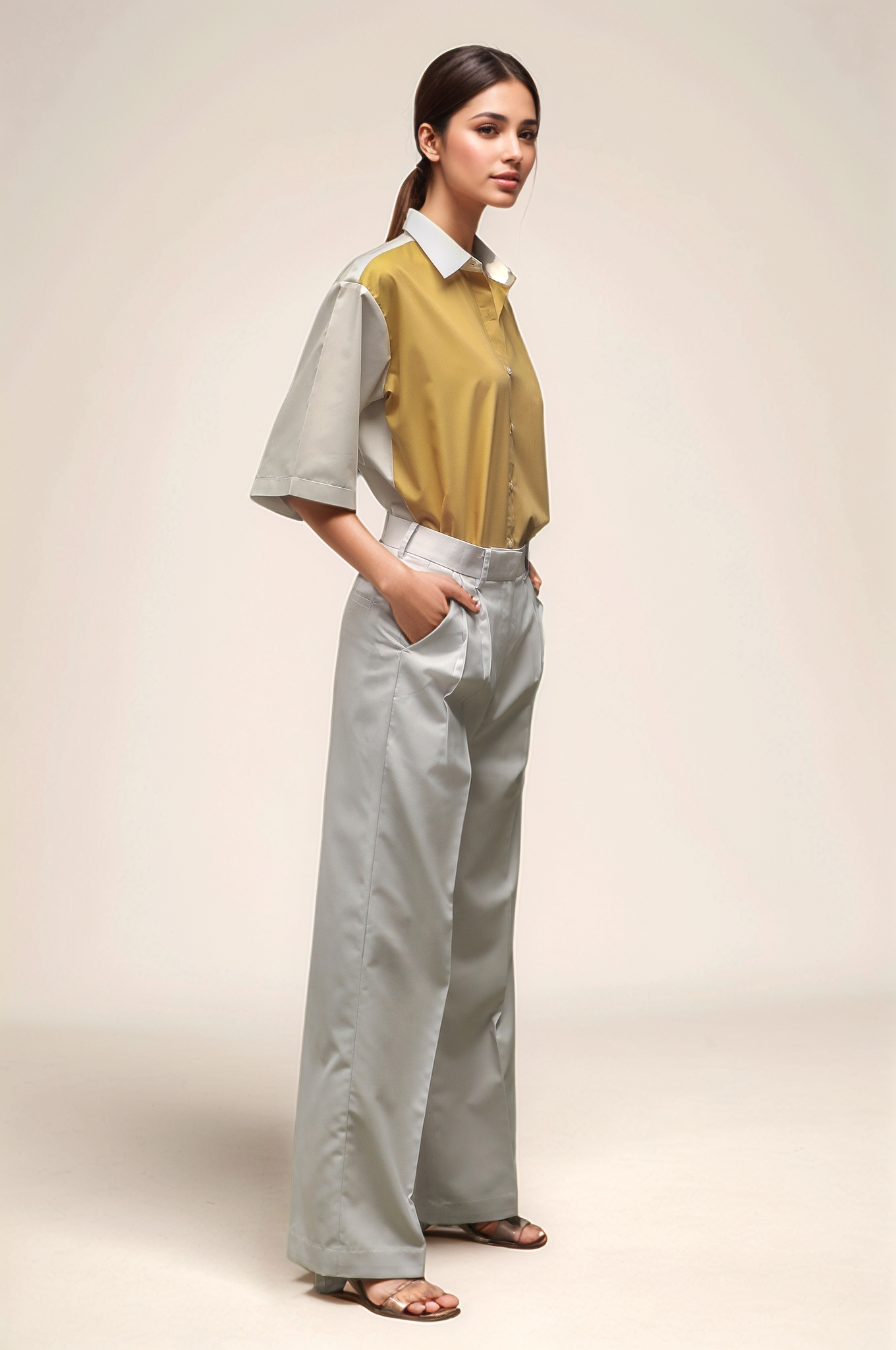 White Pleated Trouser