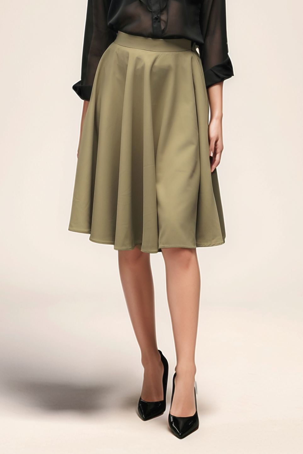 Sage Khaki Umbrella Skirt