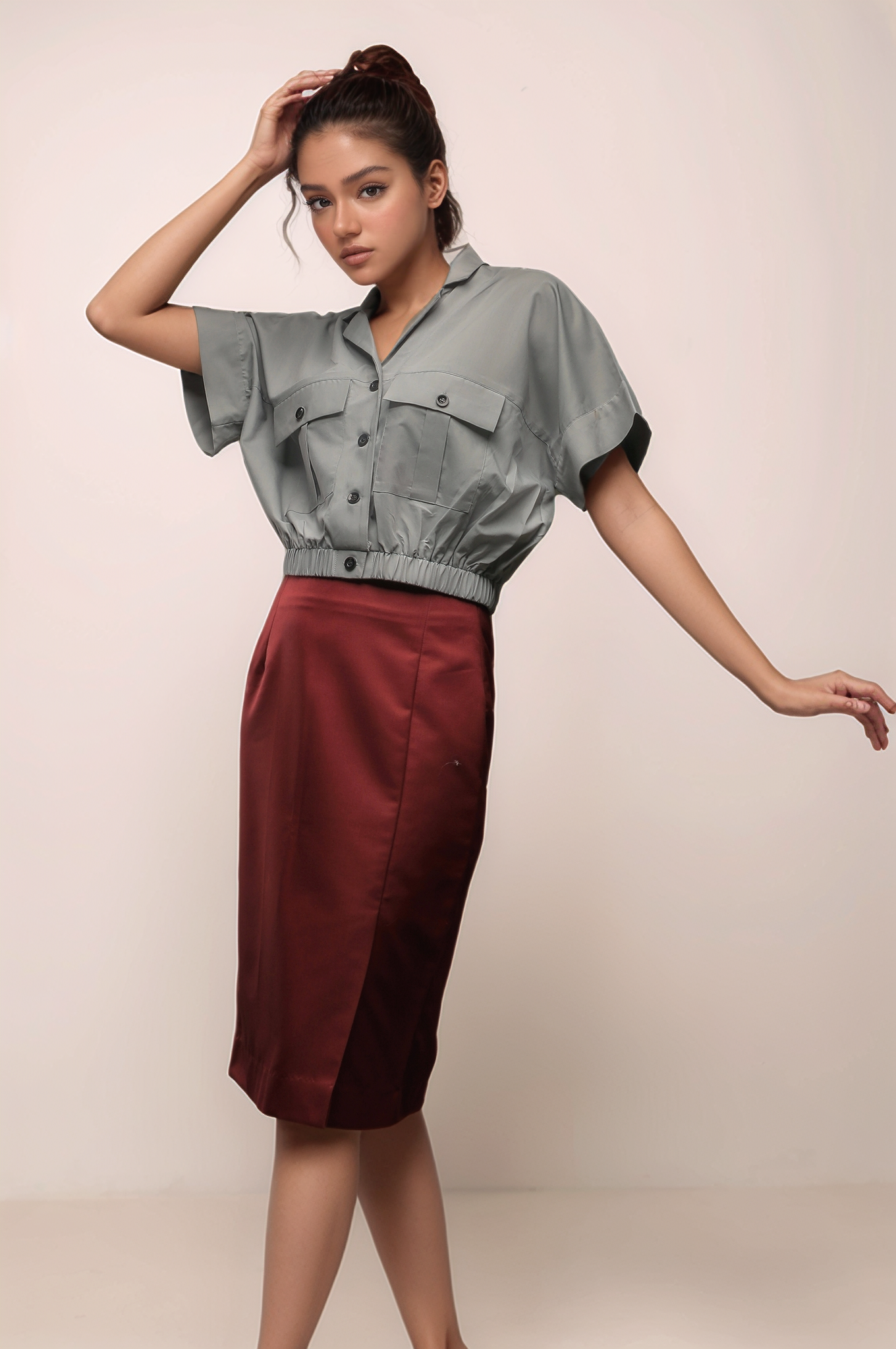 Grey Crop Top