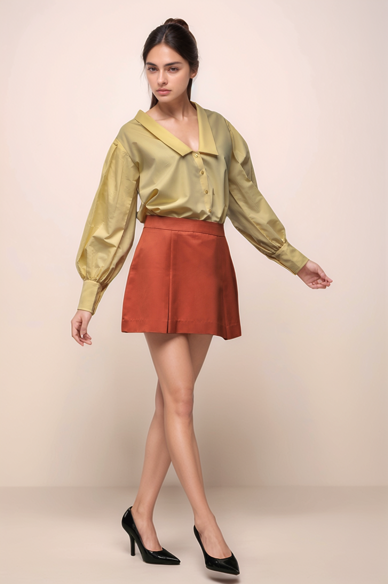 Pale Yellow Loose Fit Shirt