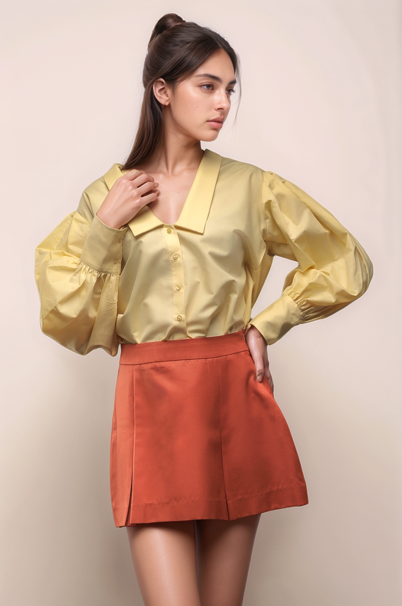 Pale Yellow Loose Fit Shirt