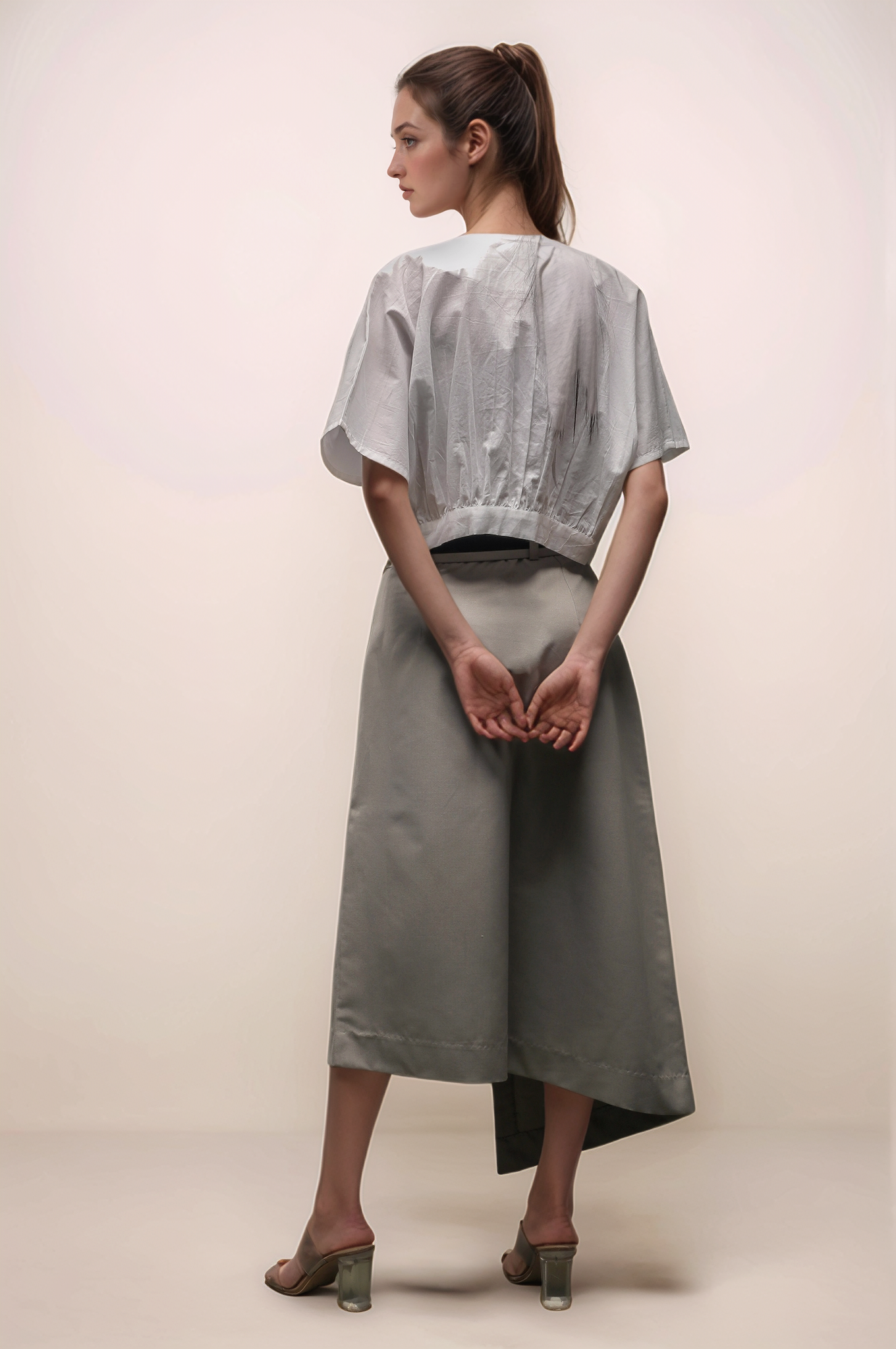 Grey Overlapped Skirt