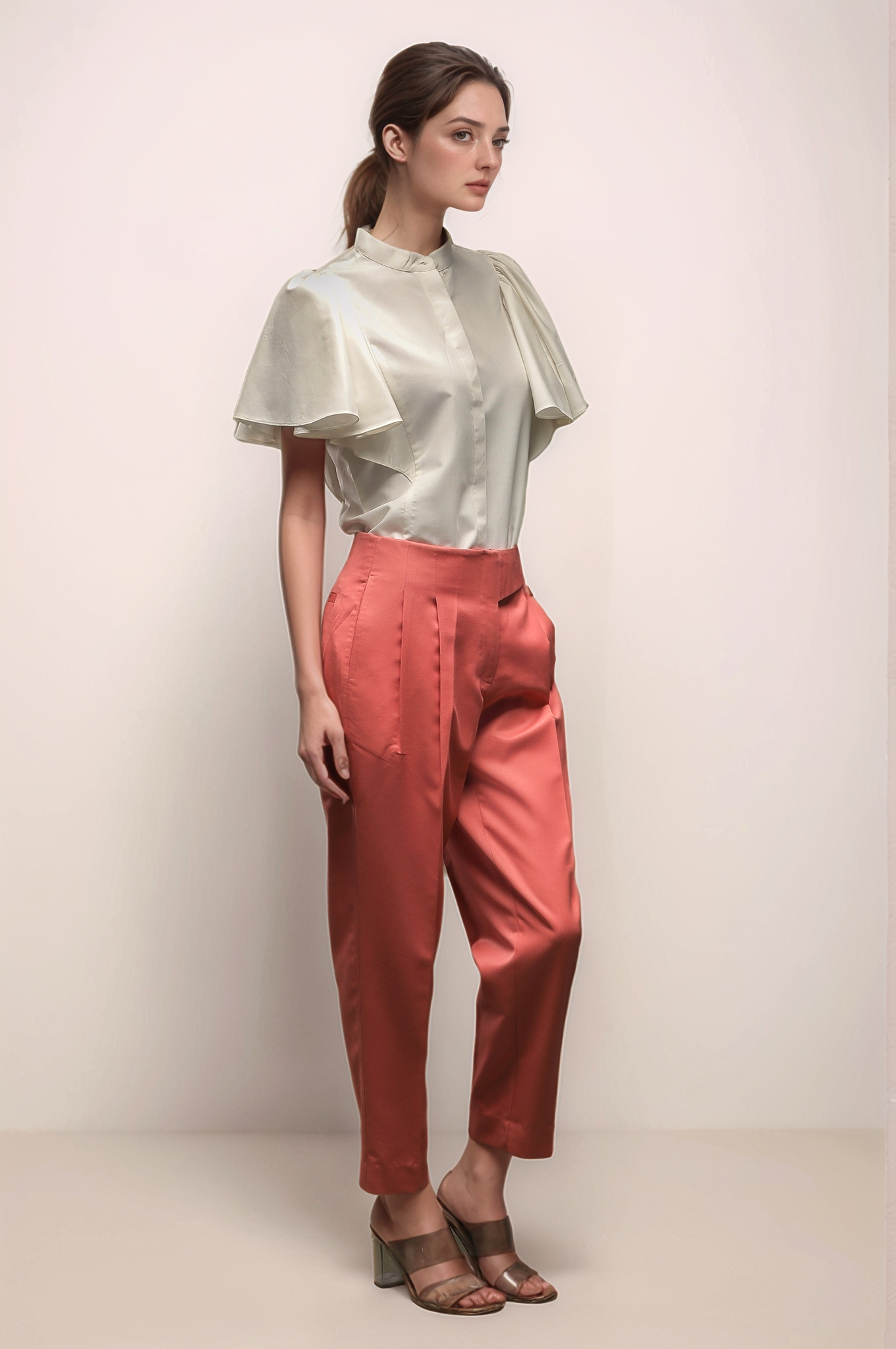 White Flared Bell Sleeve Shirt