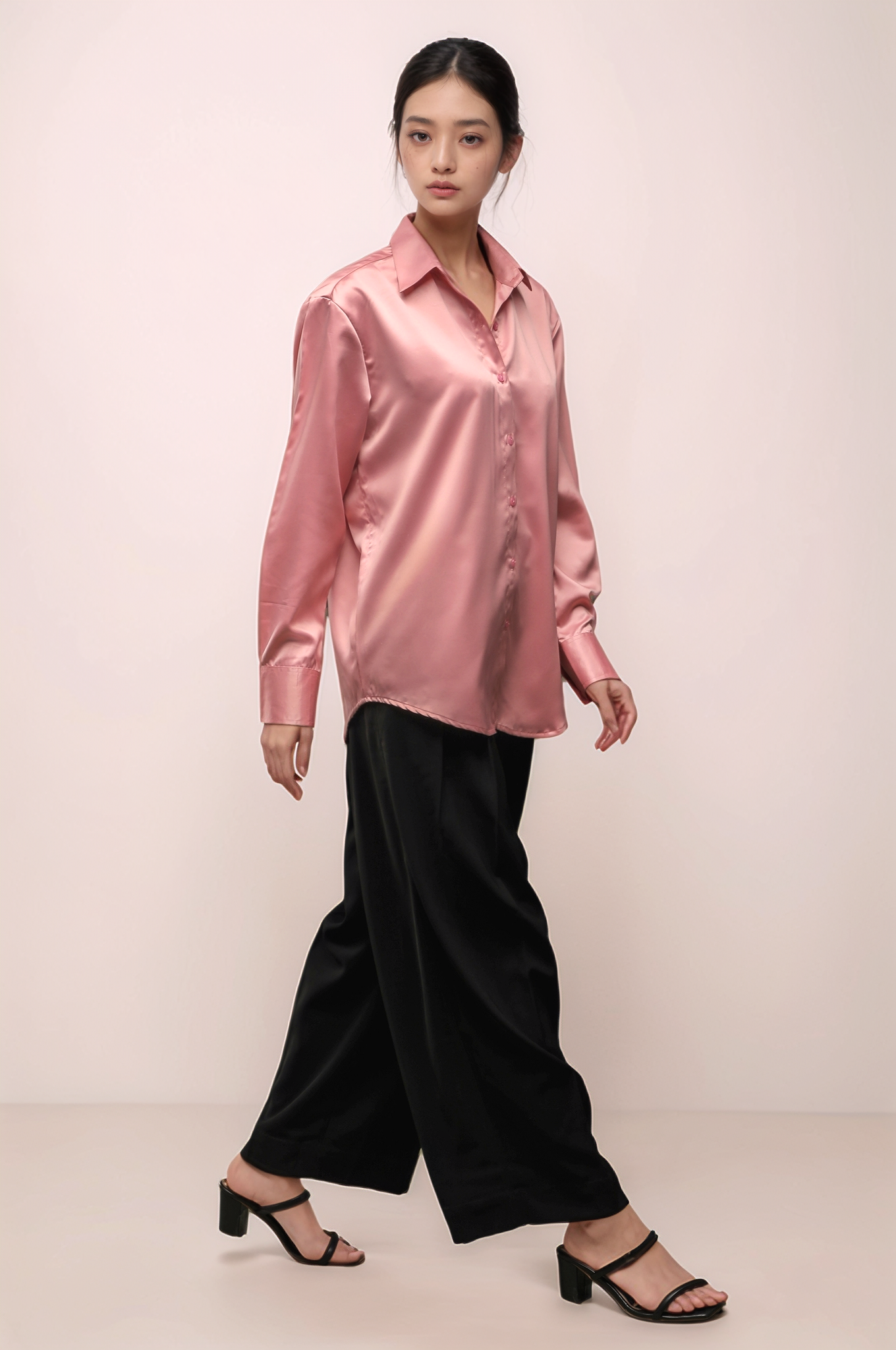 Pink Satin Shirt