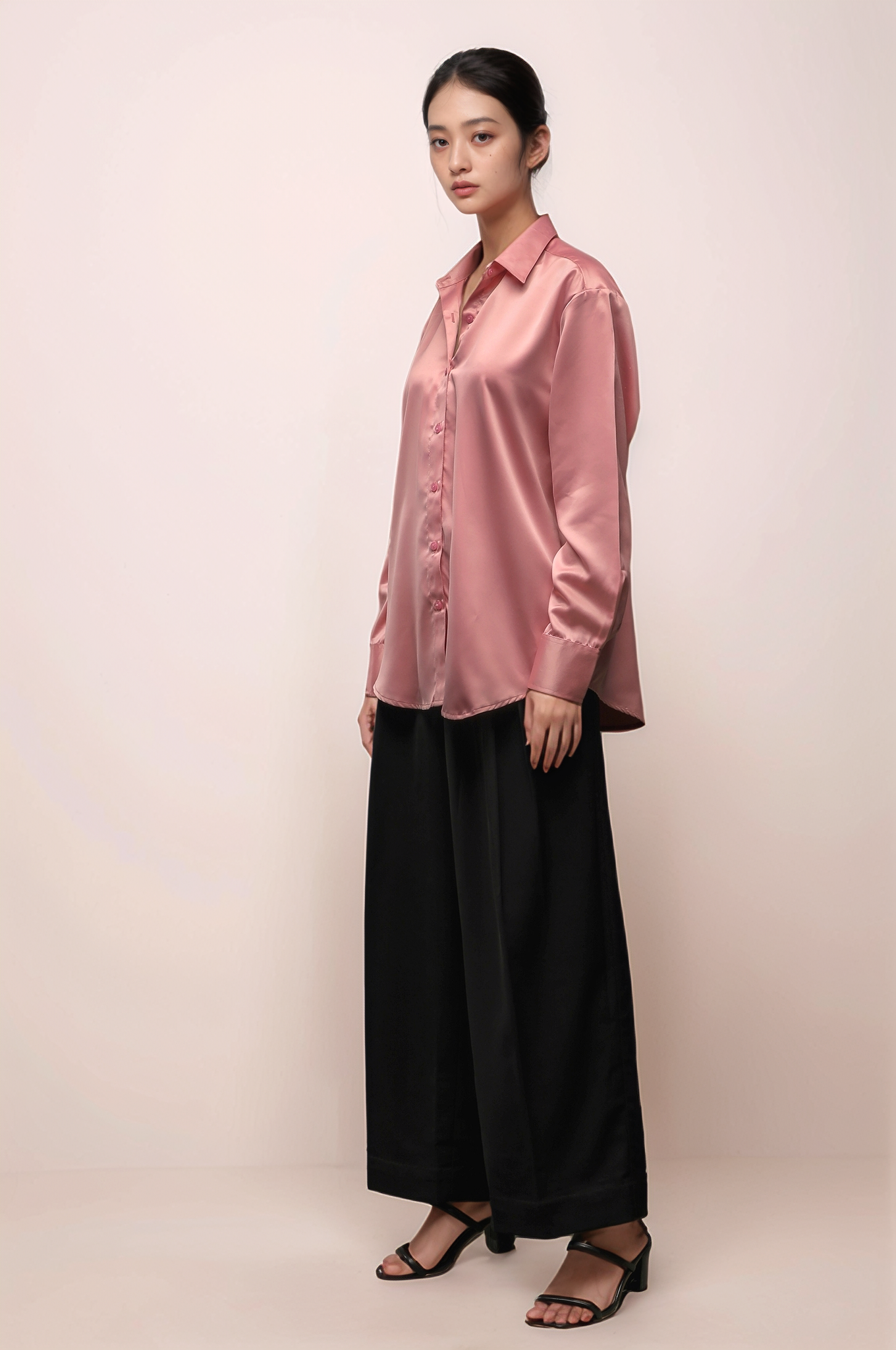 Pink Satin Shirt