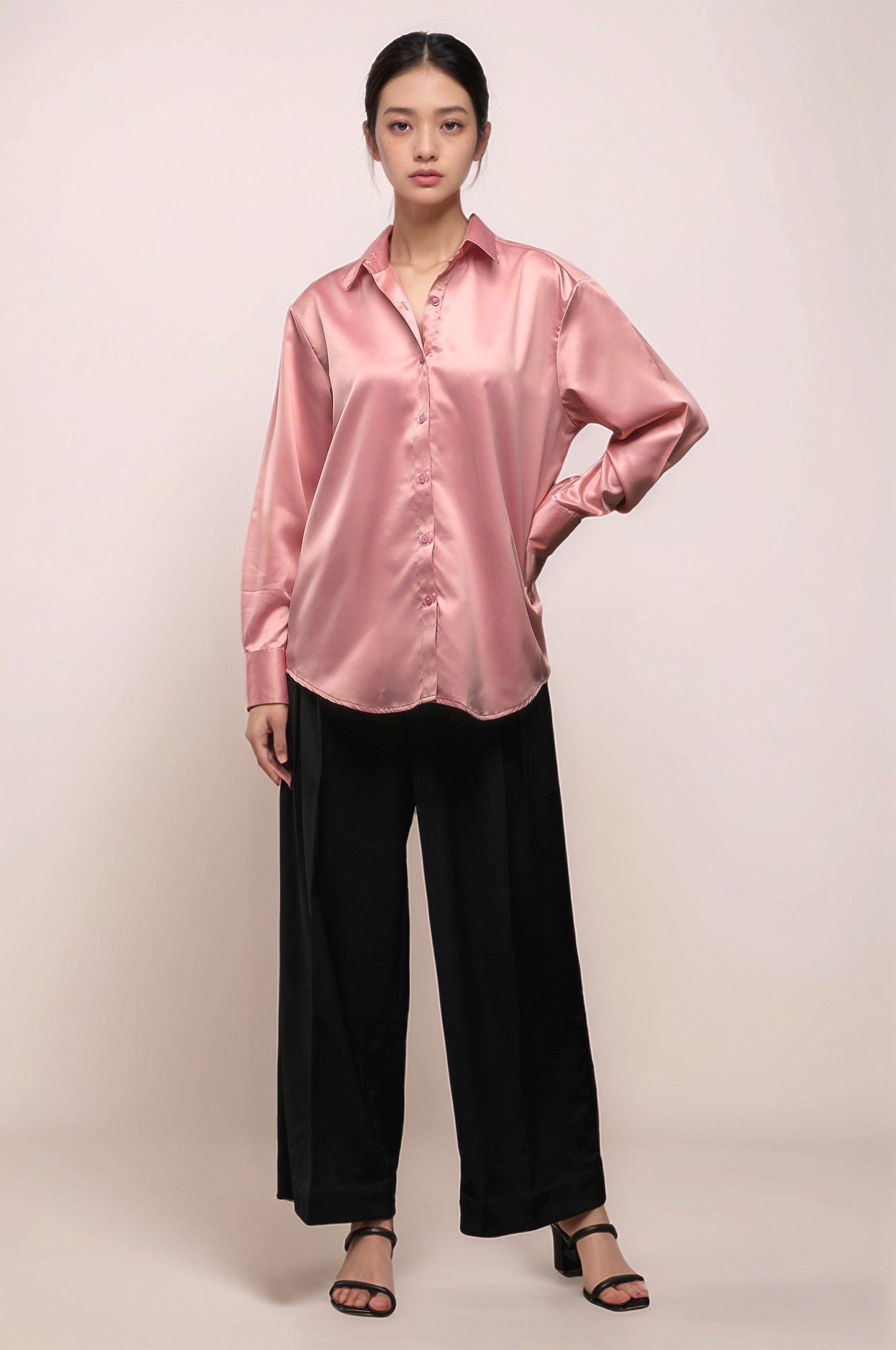 Pink Satin Shirt