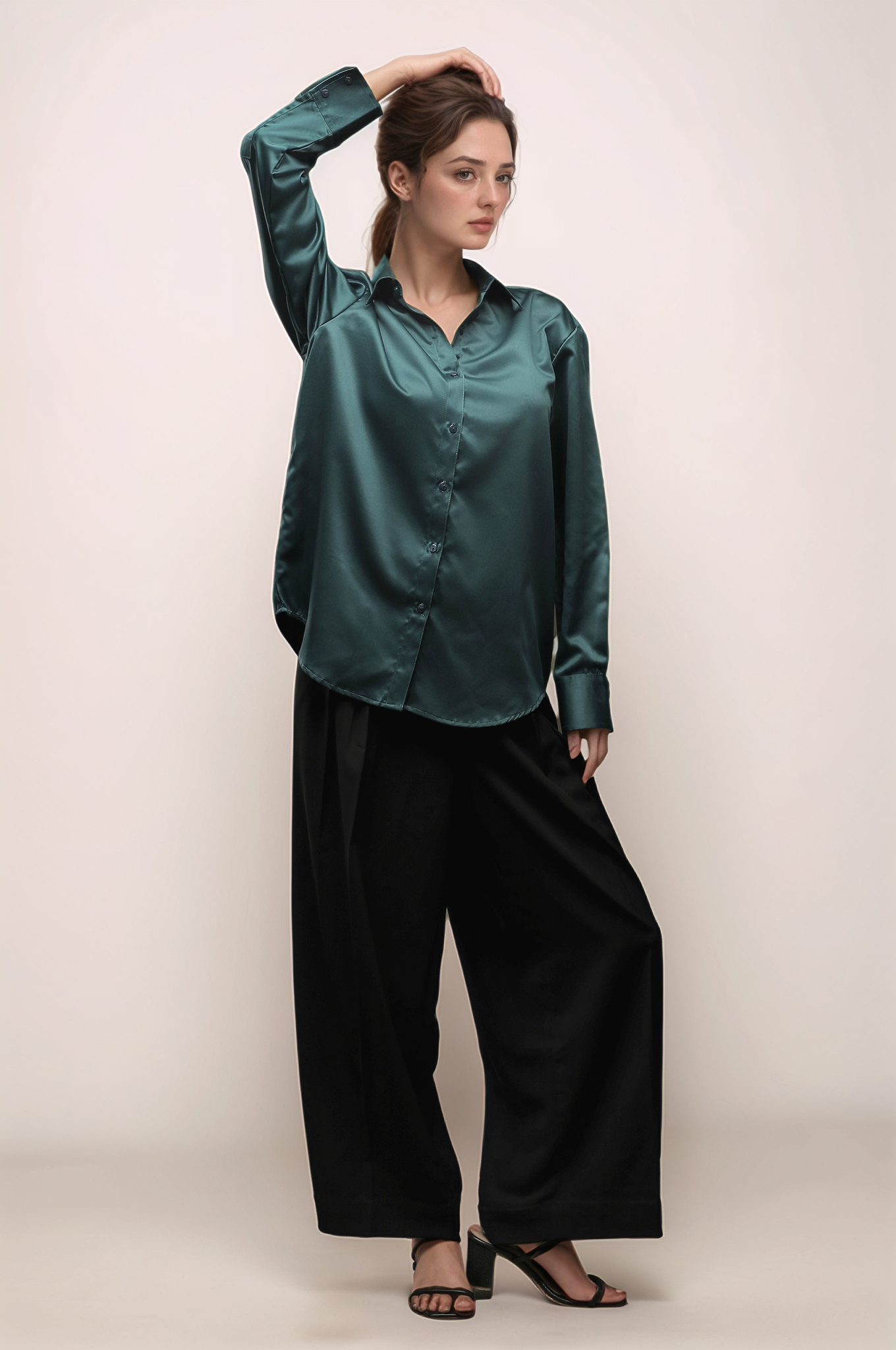 Green Satin Shirt