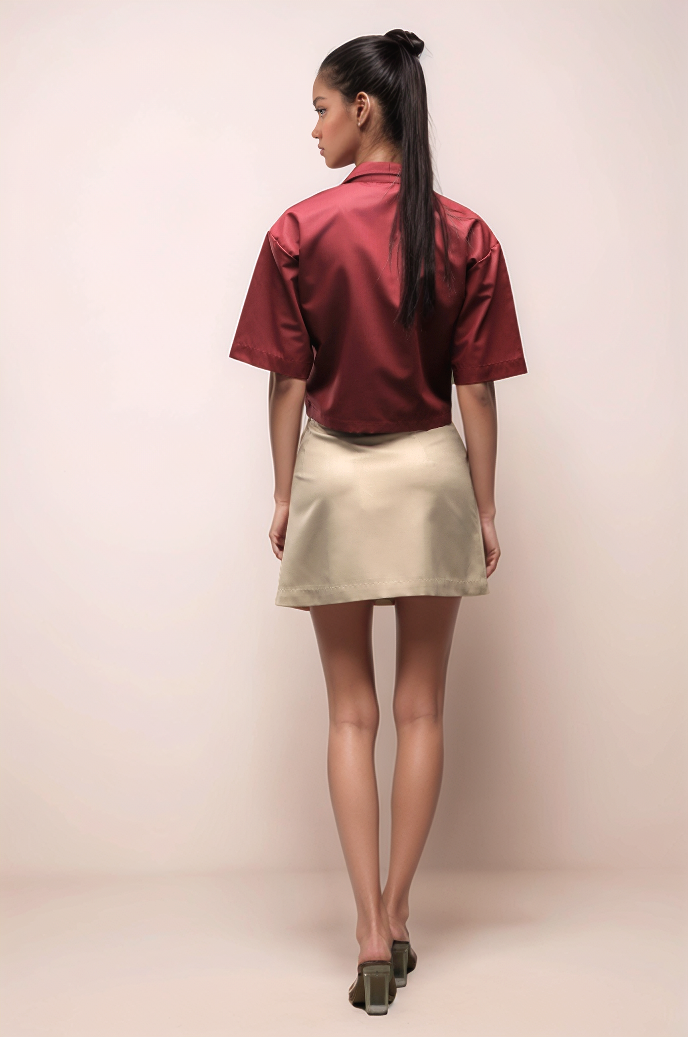 Maroon Cropped Shirt