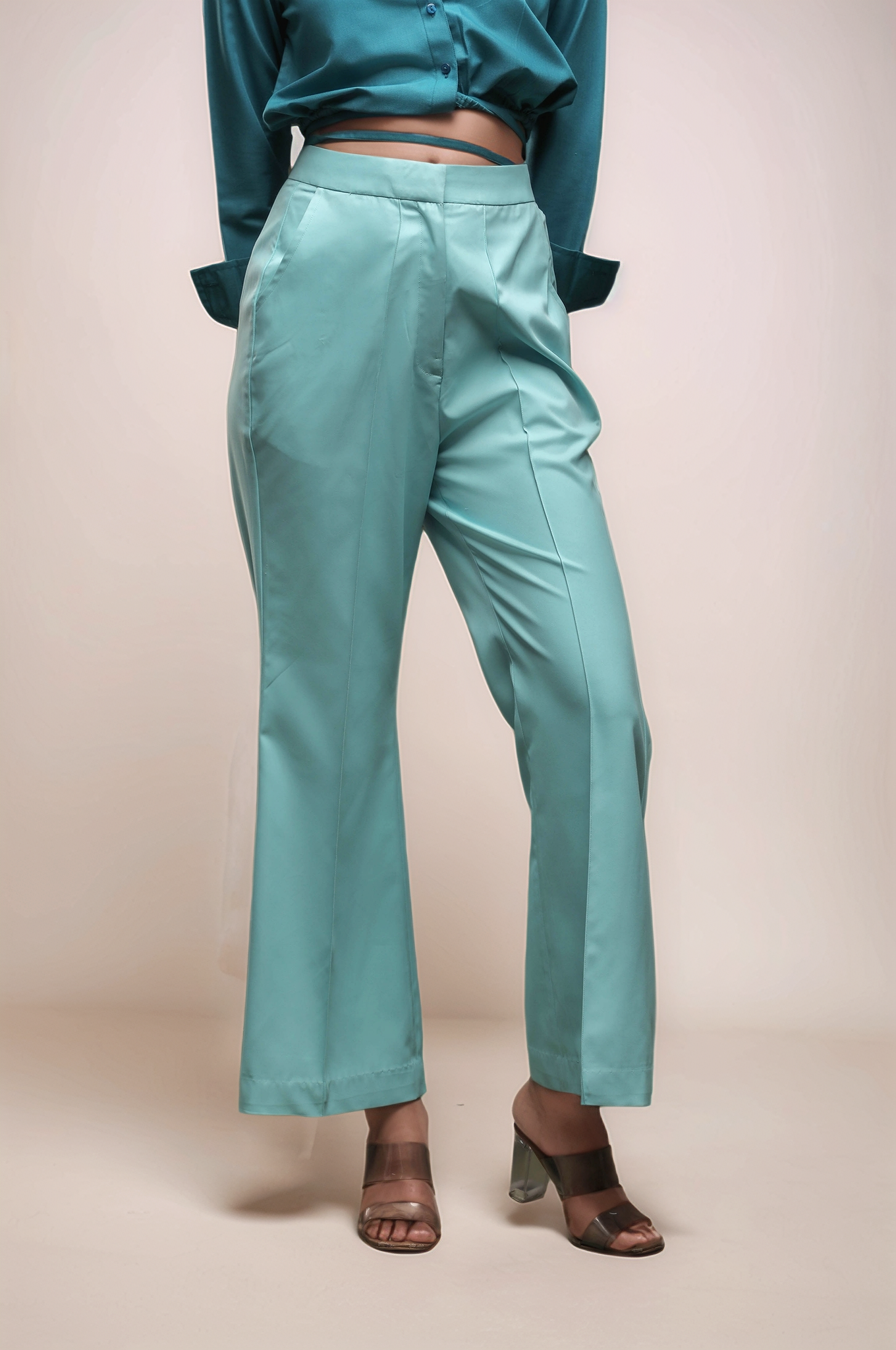 Sky Blue Bellbottom Trouser