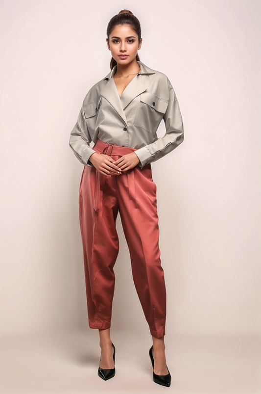 Beige Batwing Sleeve Shirt