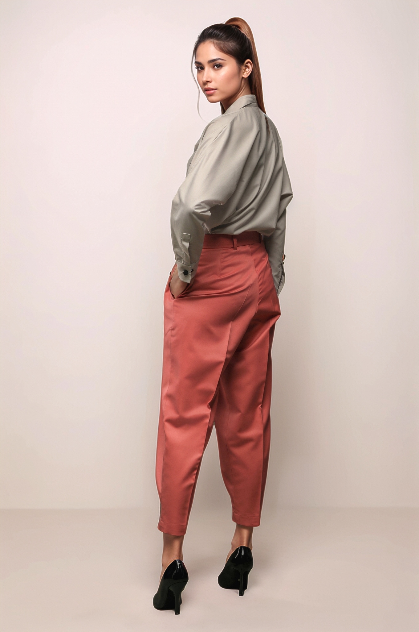 Peach Cropped Pant