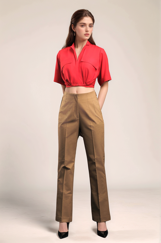 Brown Cotton Pants