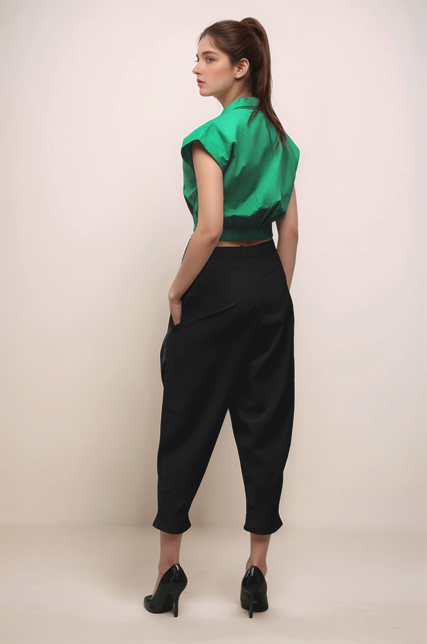 Green Crop Top