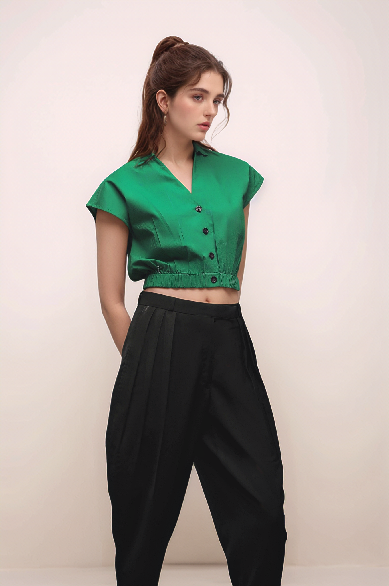 Green Crop Top