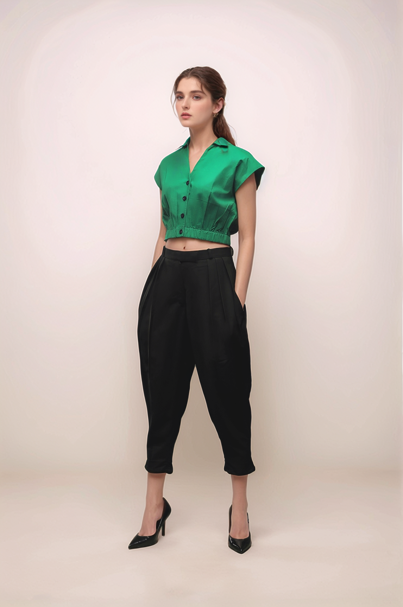 Green Crop Top