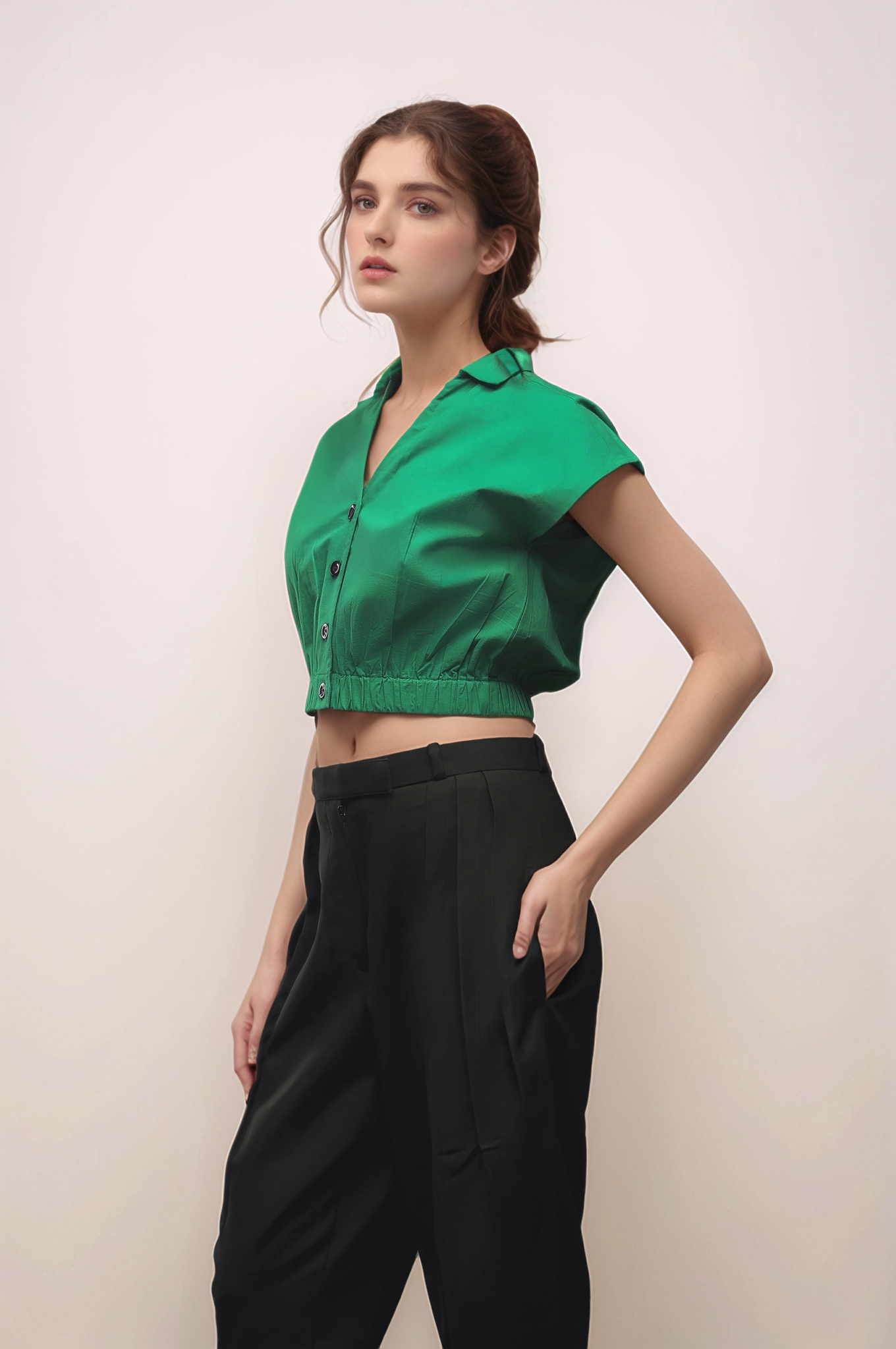 Green Crop Top