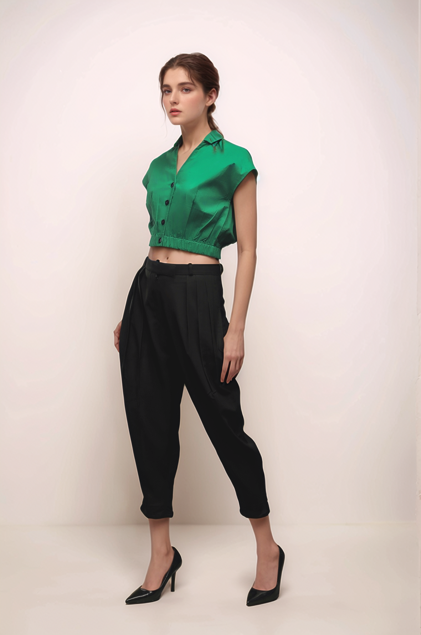 Green Crop Top