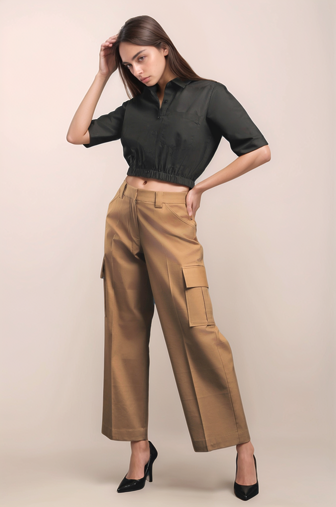 Black Crop Shirt