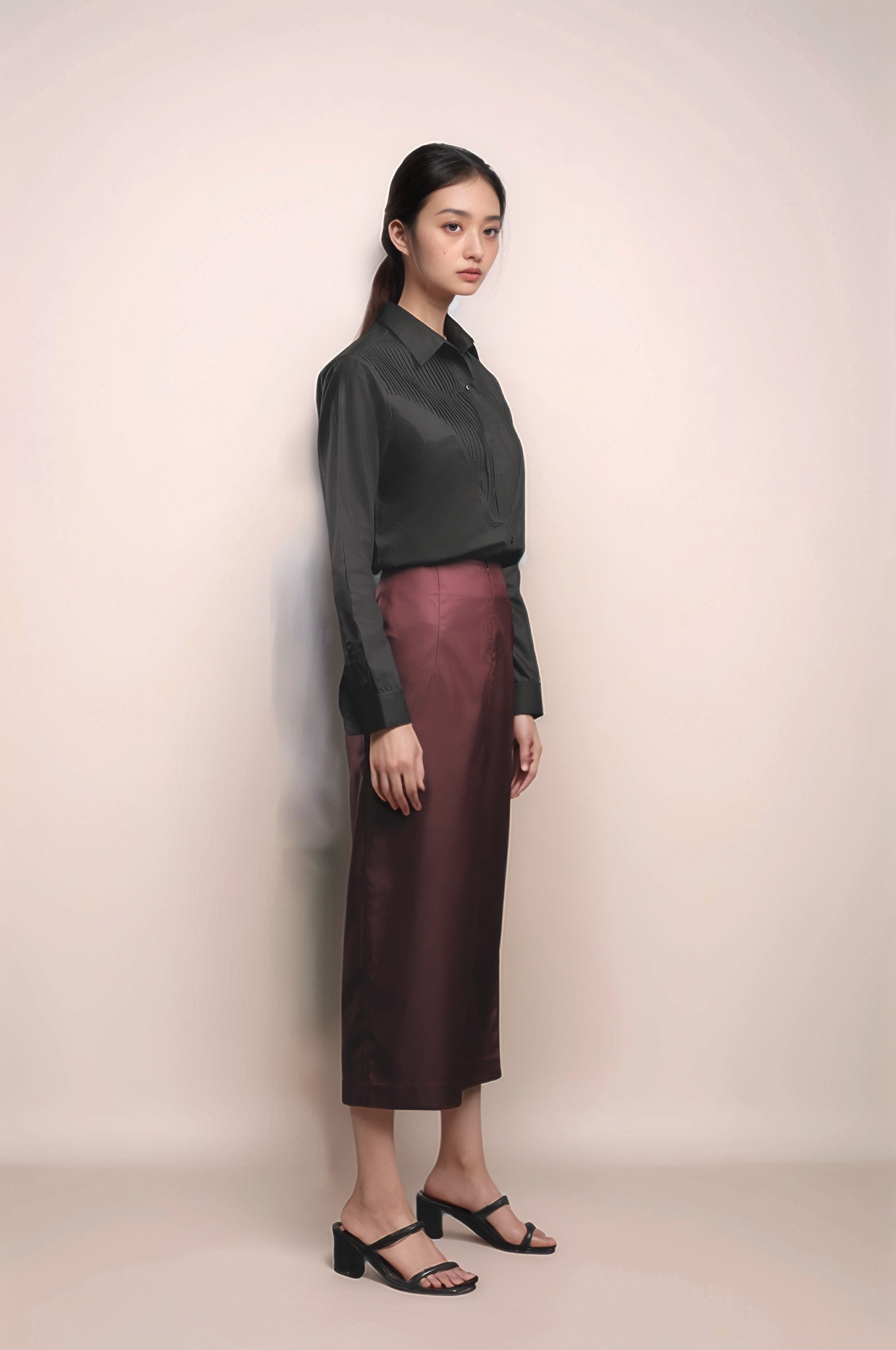 Black Tuxedo Yoke Shirt