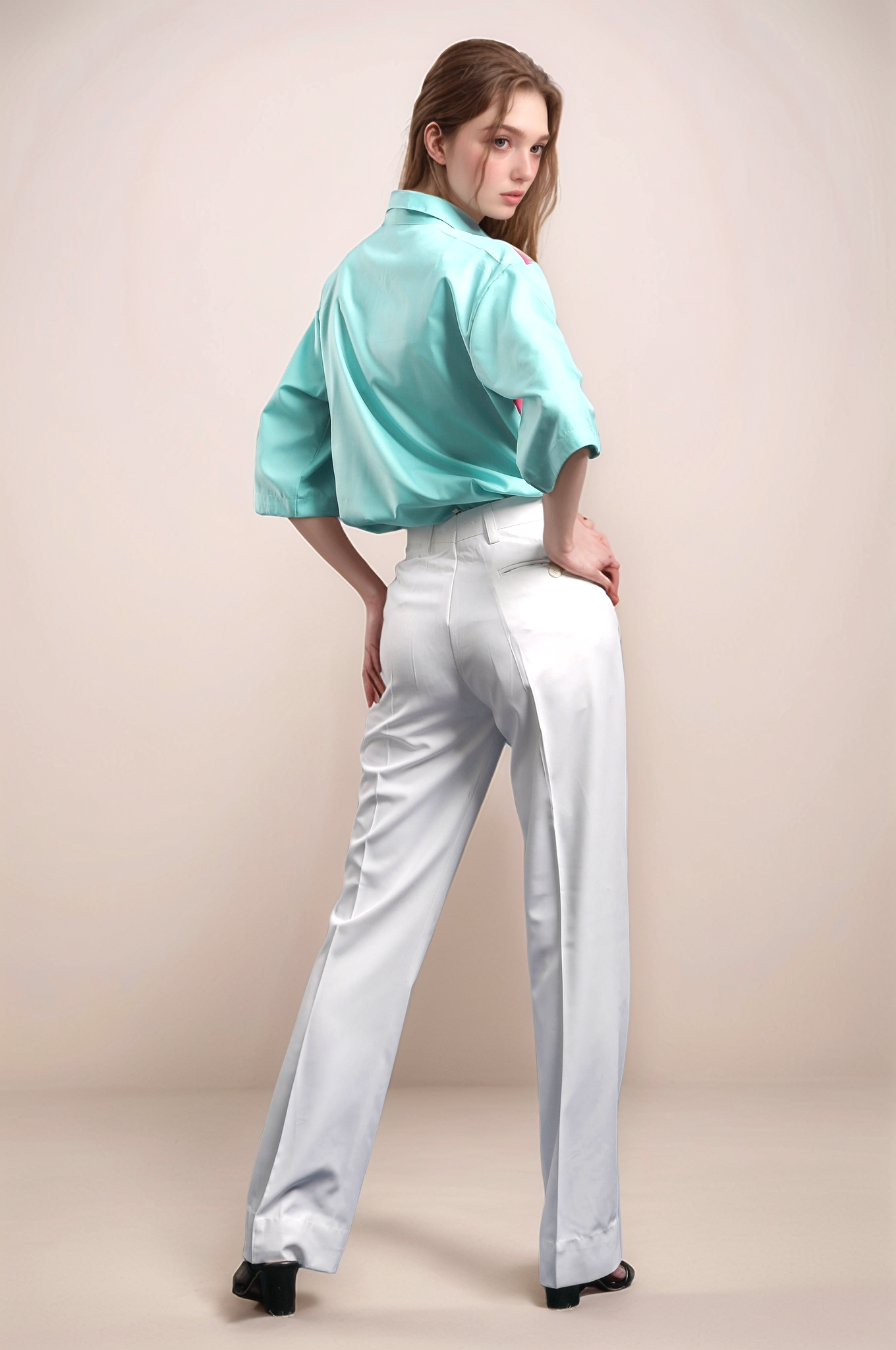 White Boot Cut Trouser