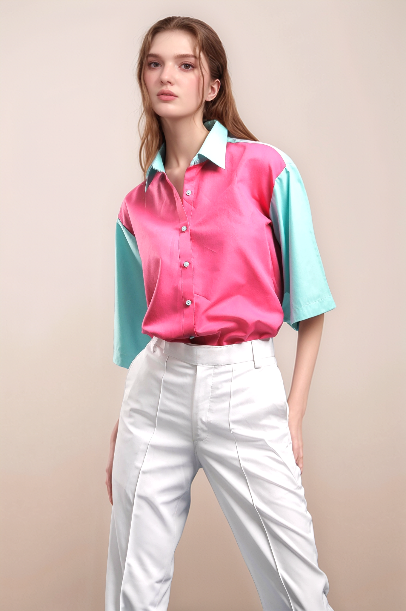 Pink Dual Colour Shirt