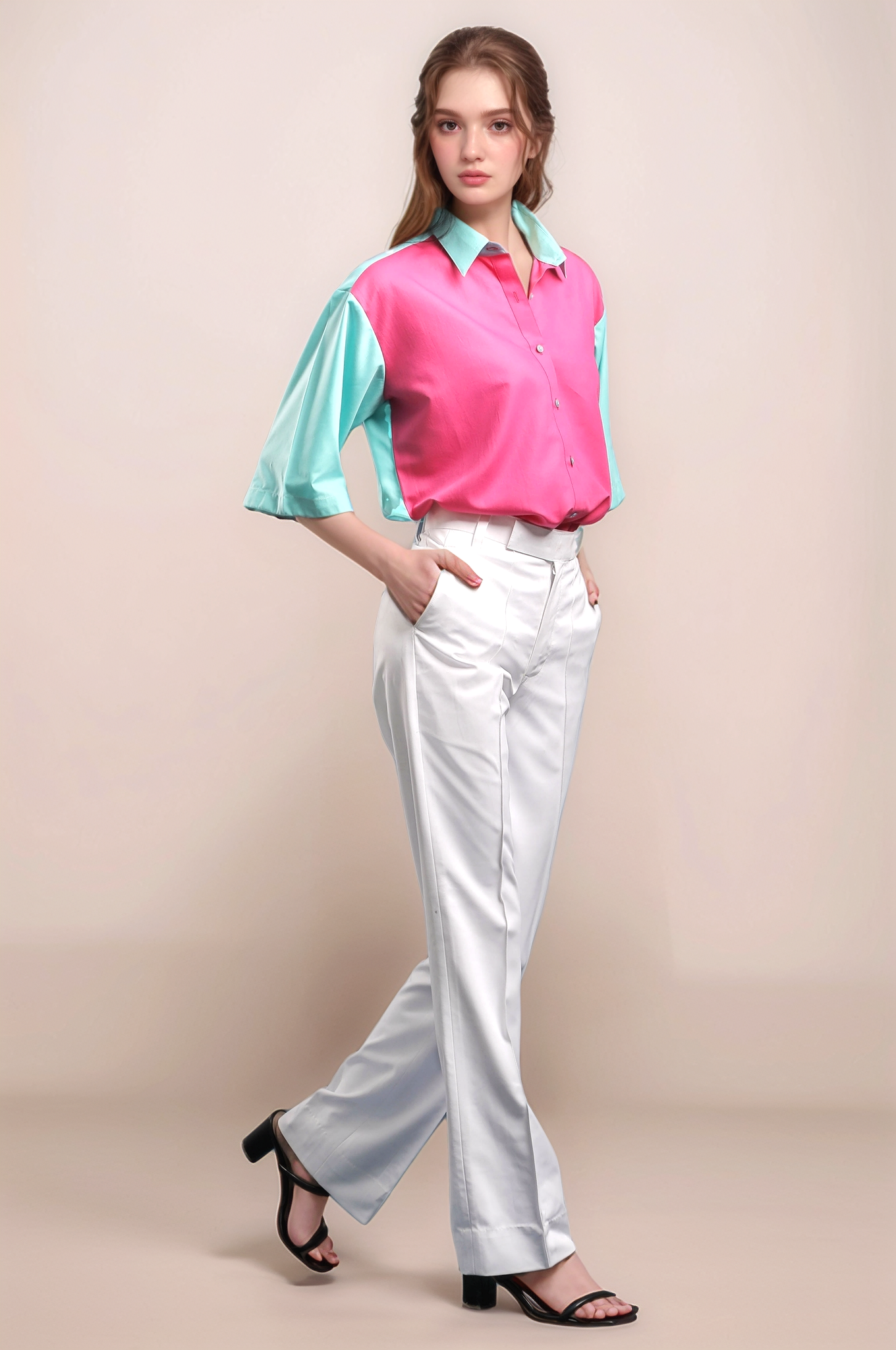 White Boot Cut Trouser